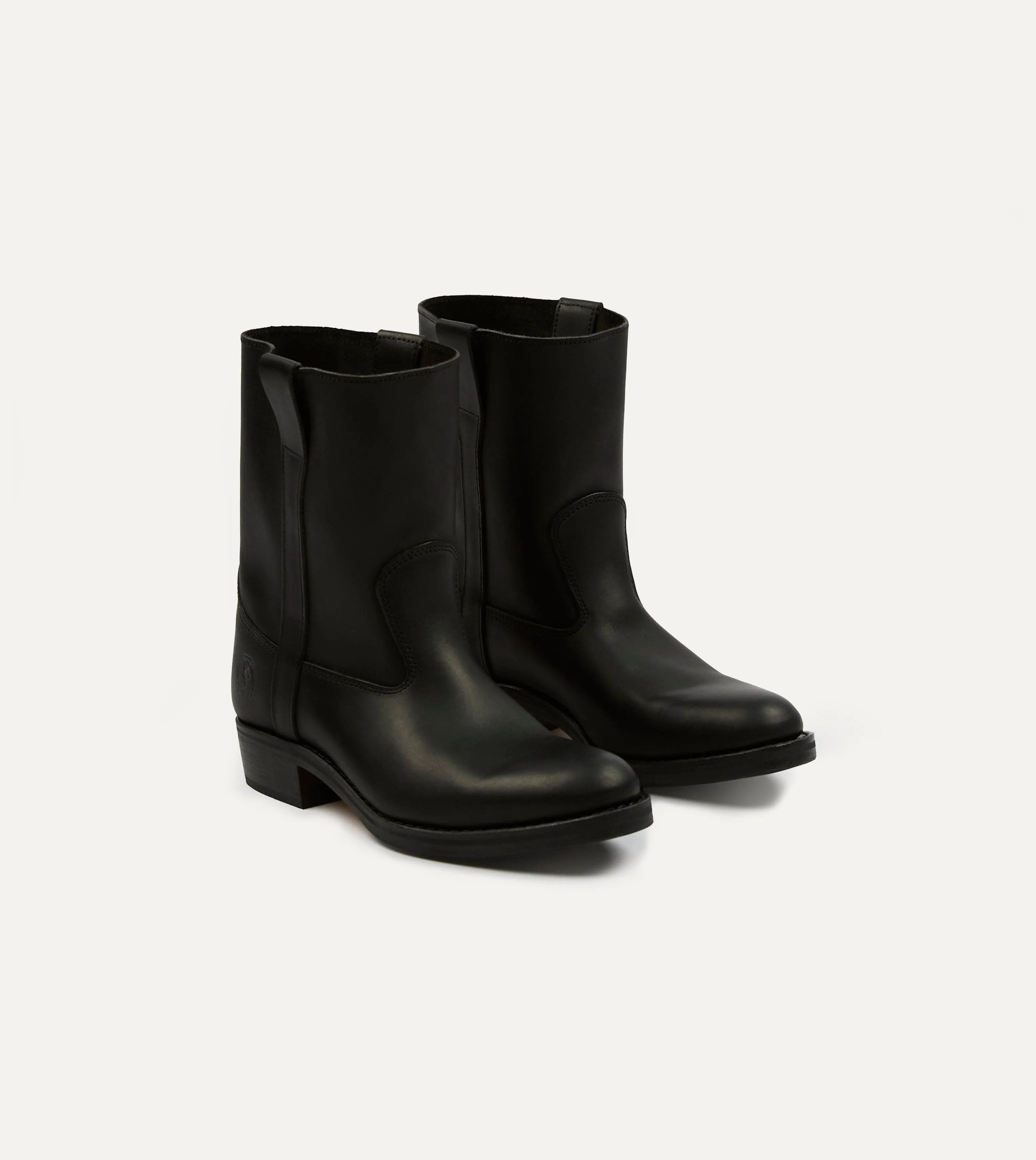 La Botte Gardiane Demi Camarguaise Black Leather Boots sold by Drake's London