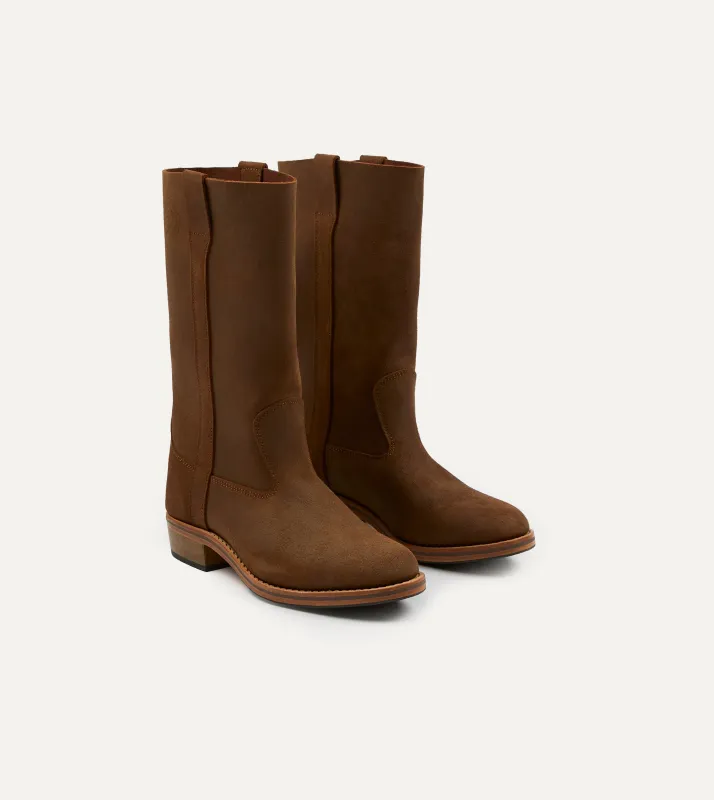 La Botte Gardiane Camarguaise Brown Waxed Leather Boots sold by Drake's London