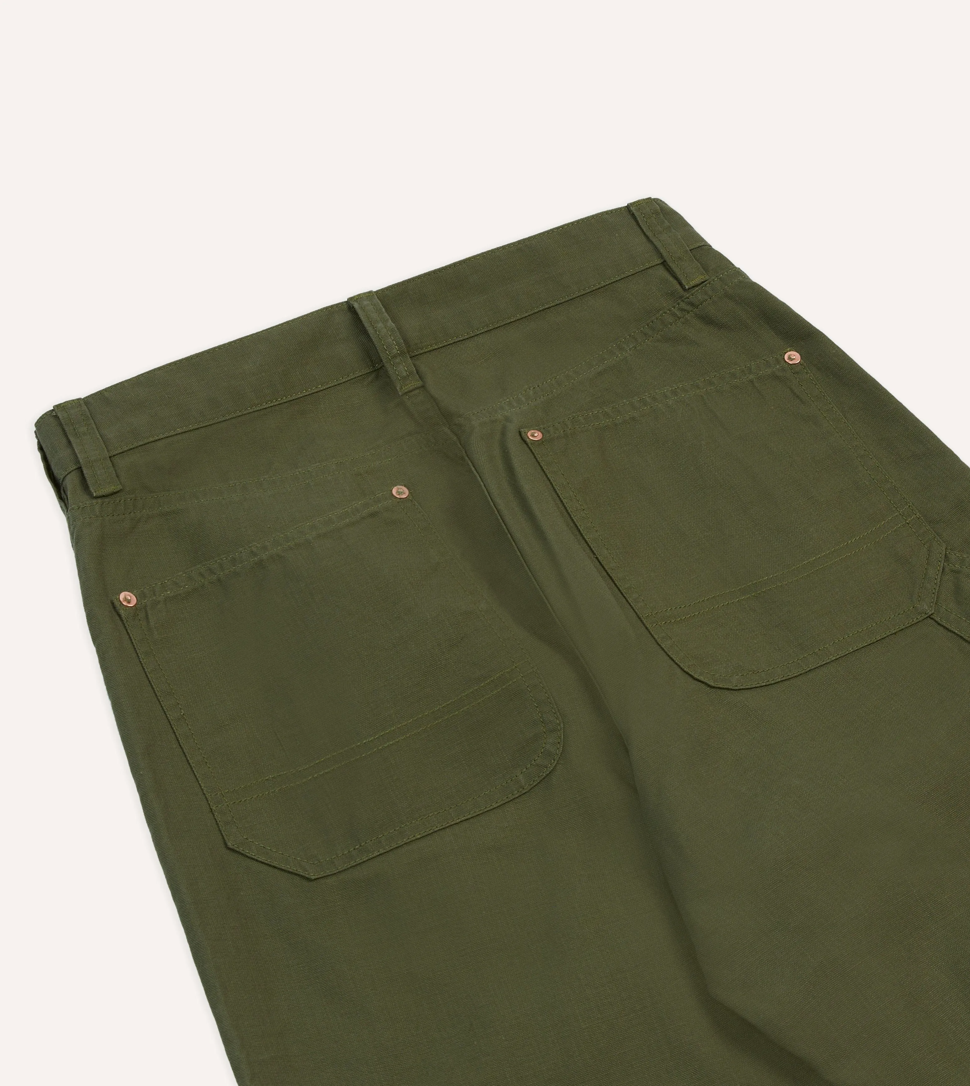 Olive Cotton Canvas Carpenter Pant sold by Drake's London product image thumbnail 5