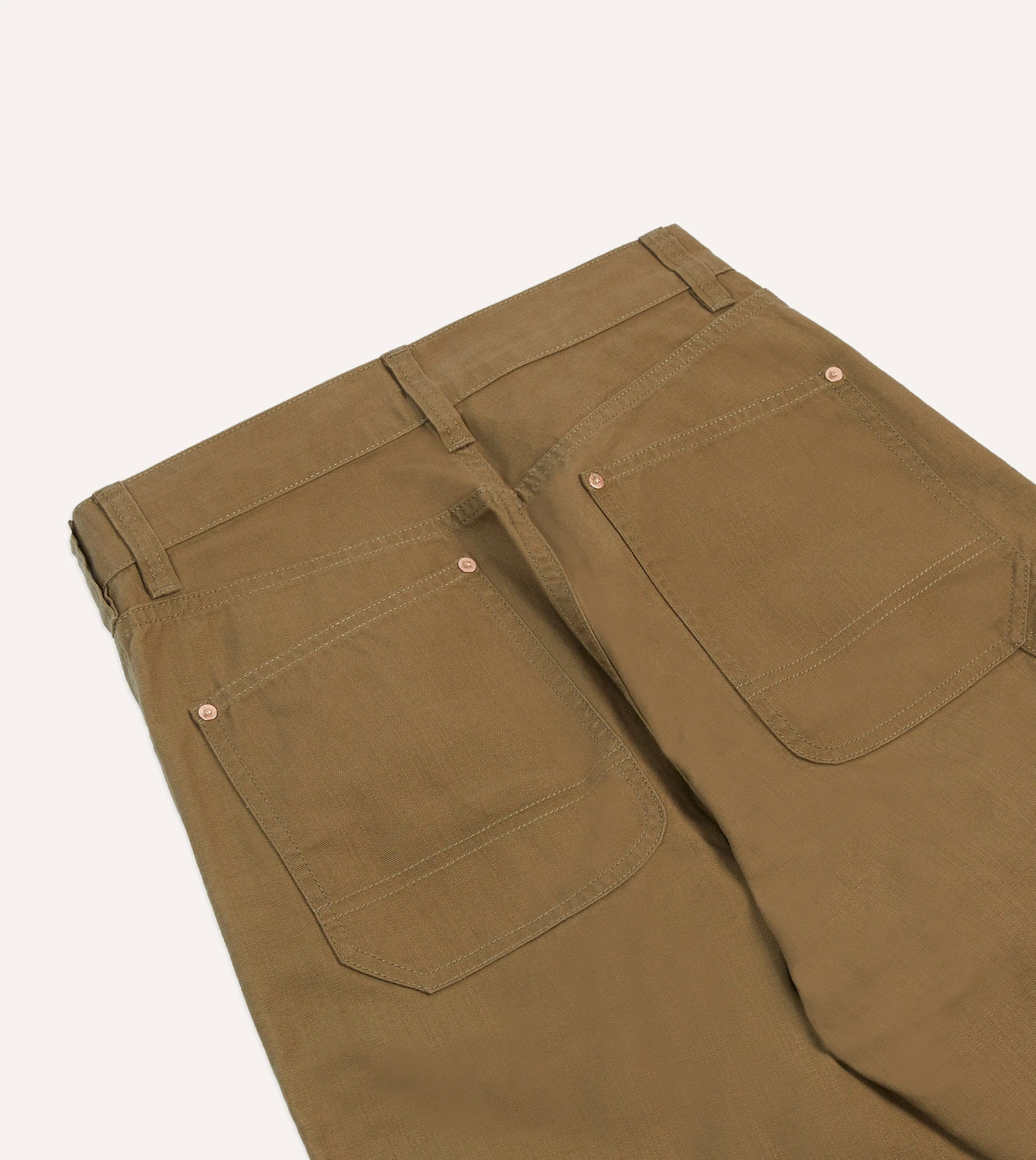 Khaki Cotton Canvas Carpenter Pant sold by Drake's London product image thumbnail 5
