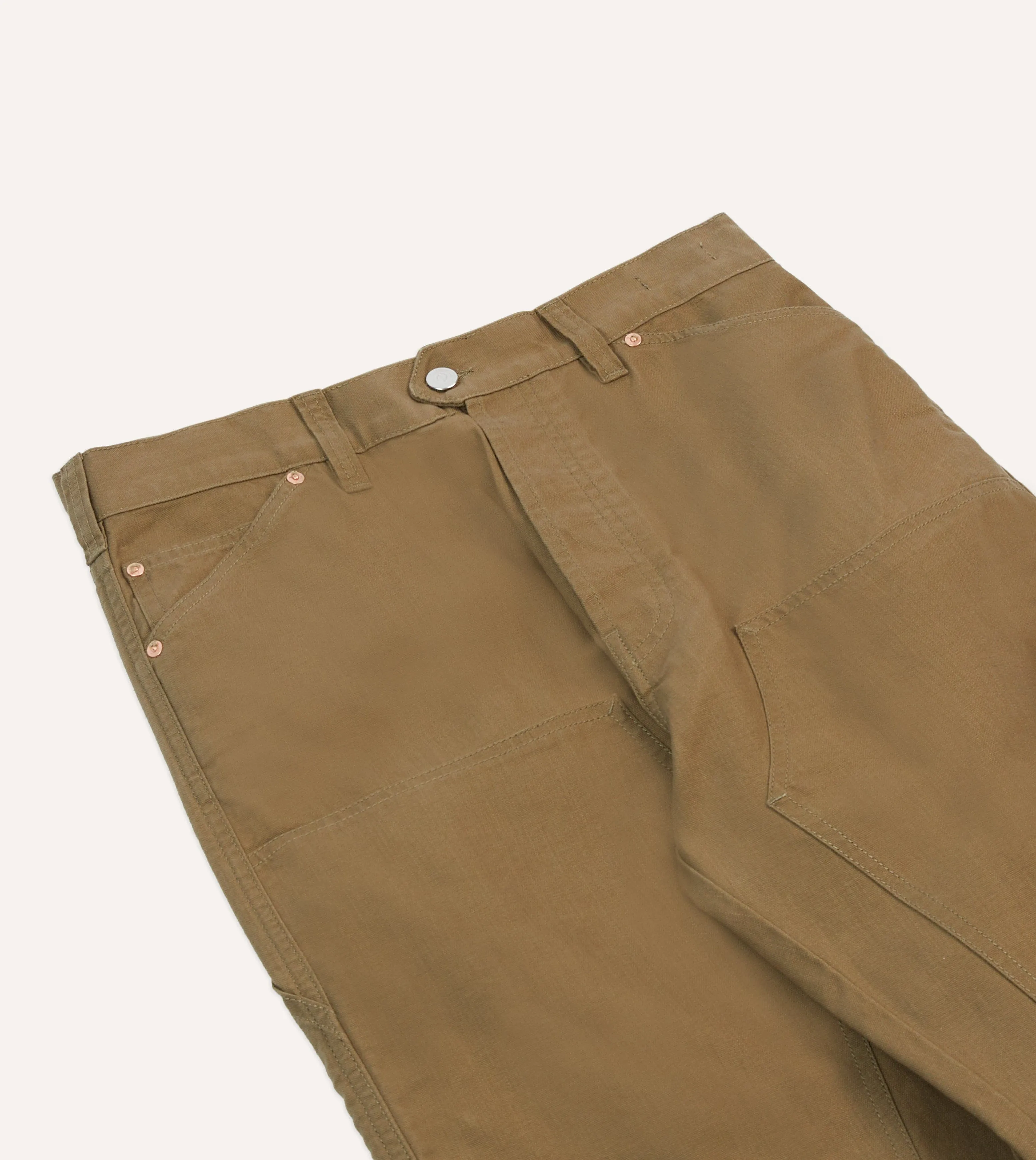 Khaki Cotton Canvas Carpenter Pant sold by Drake's London product image thumbnail 4