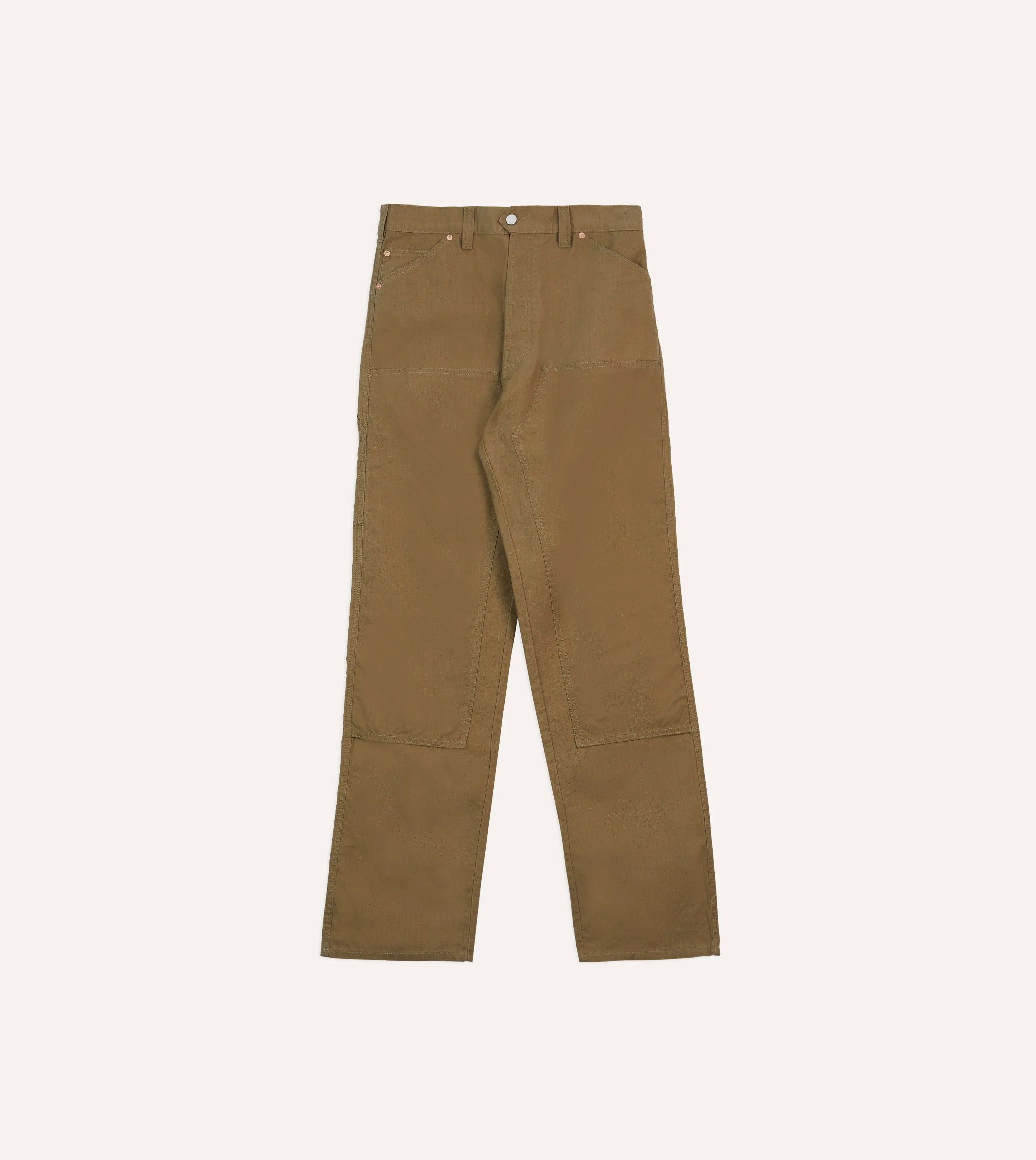 Khaki Cotton Canvas Carpenter Pant sold by Drake's London product image thumbnail 3