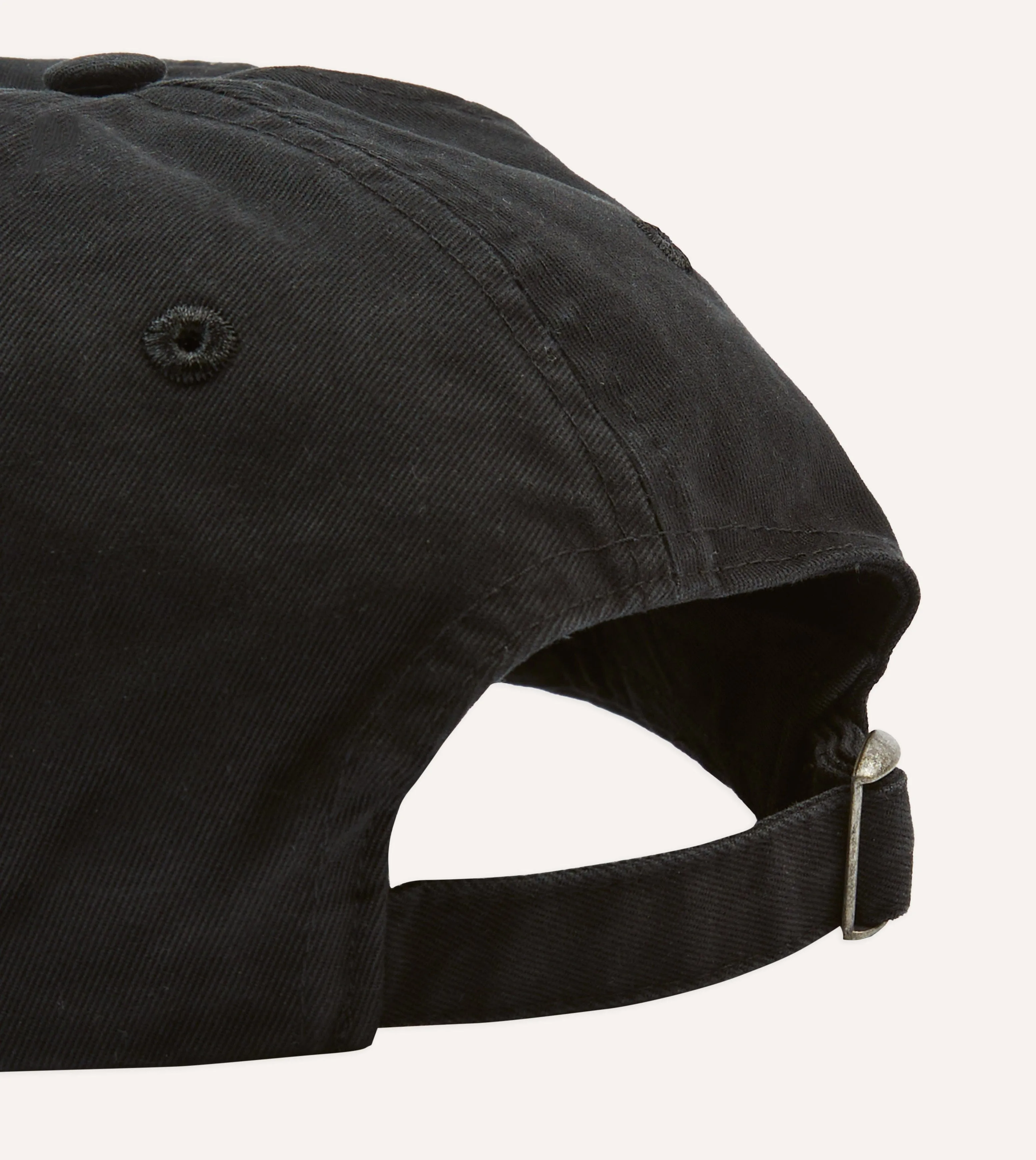 Black Horseshoe Cotton Twill Baseball Cap sold by Drake's London product image thumbnail 3