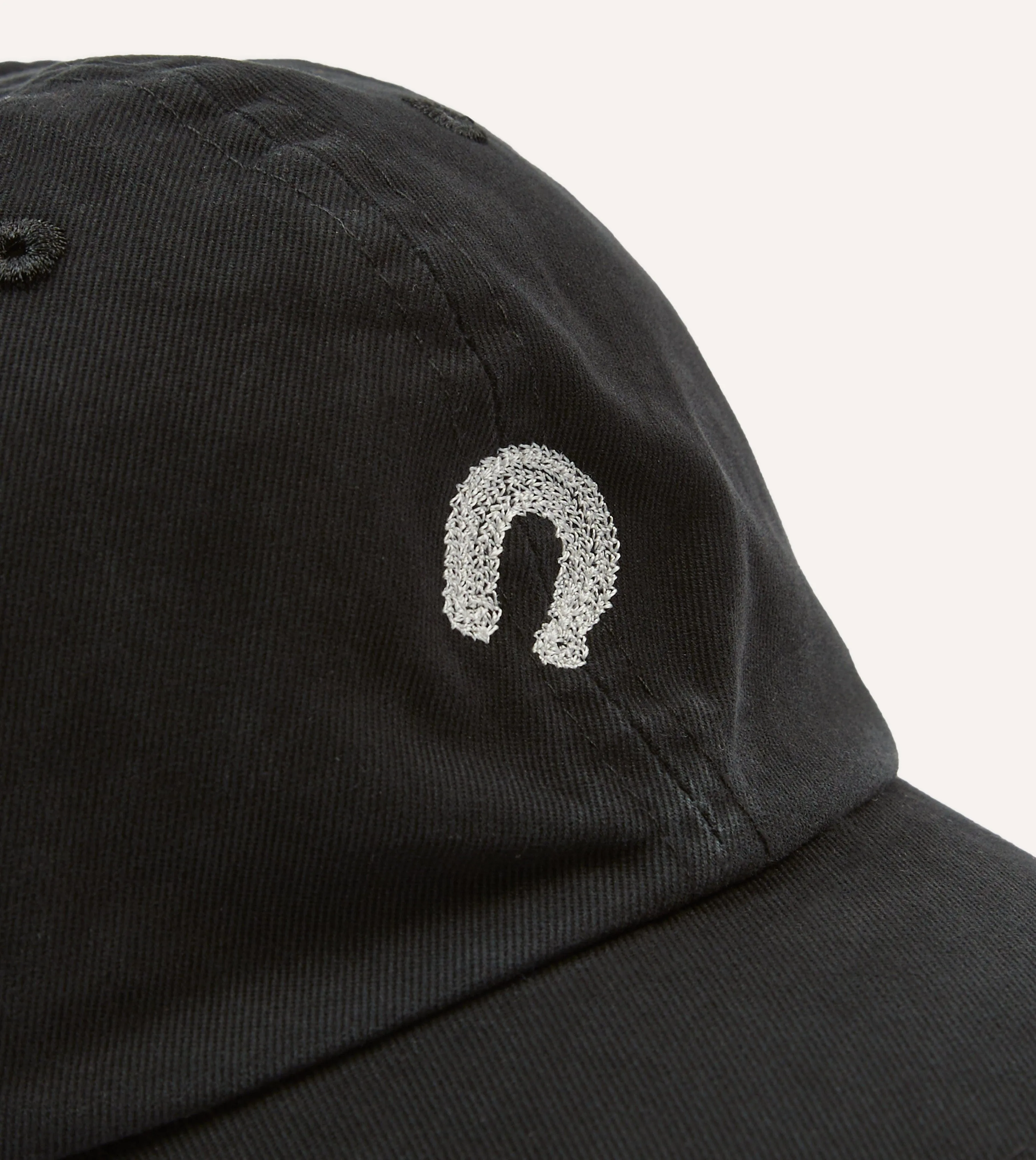 Black Horseshoe Cotton Twill Baseball Cap sold by Drake's London product image thumbnail 2