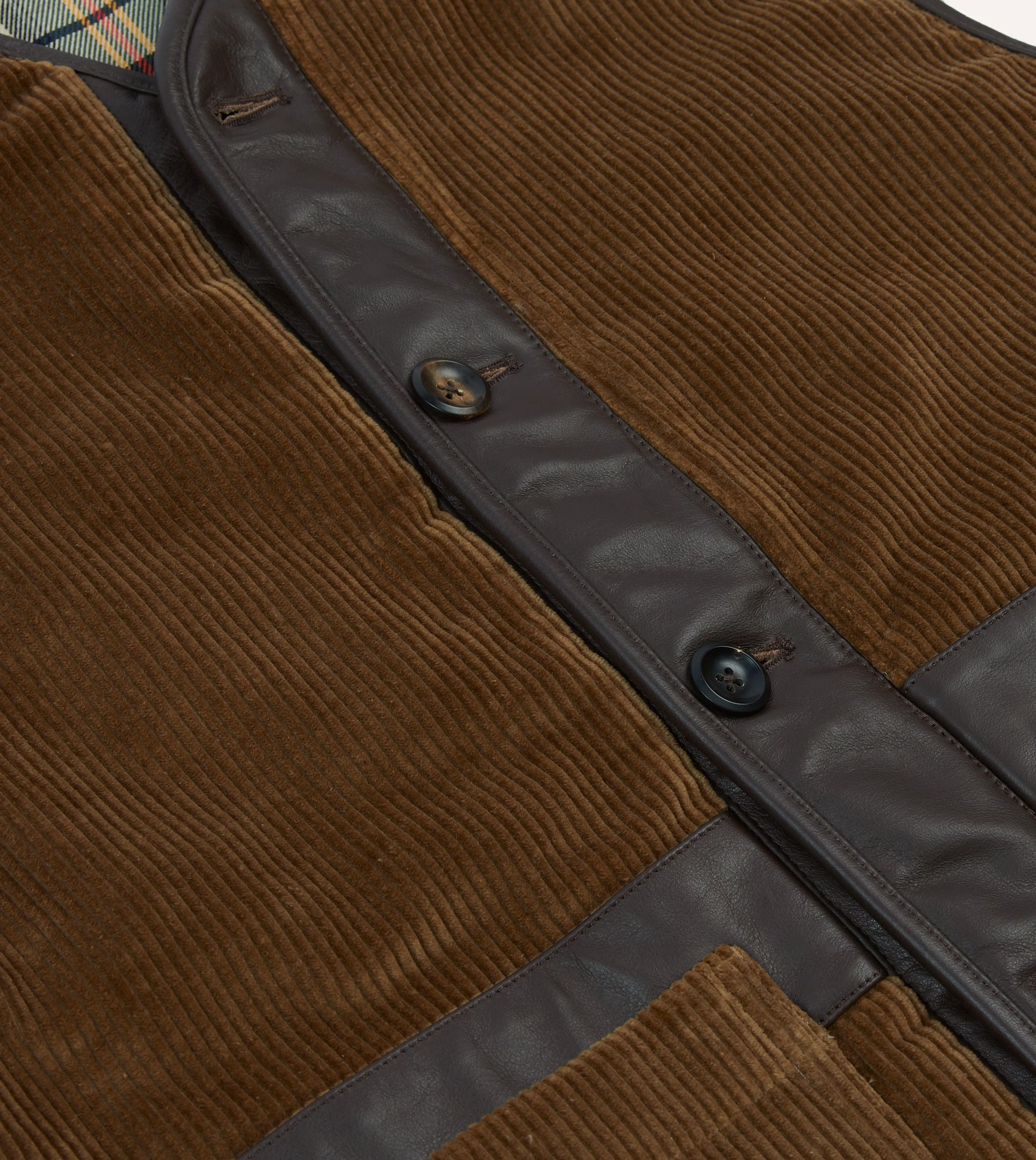 Brown Corduroy Wadded Vest sold by Drake's London product image thumbnail 4