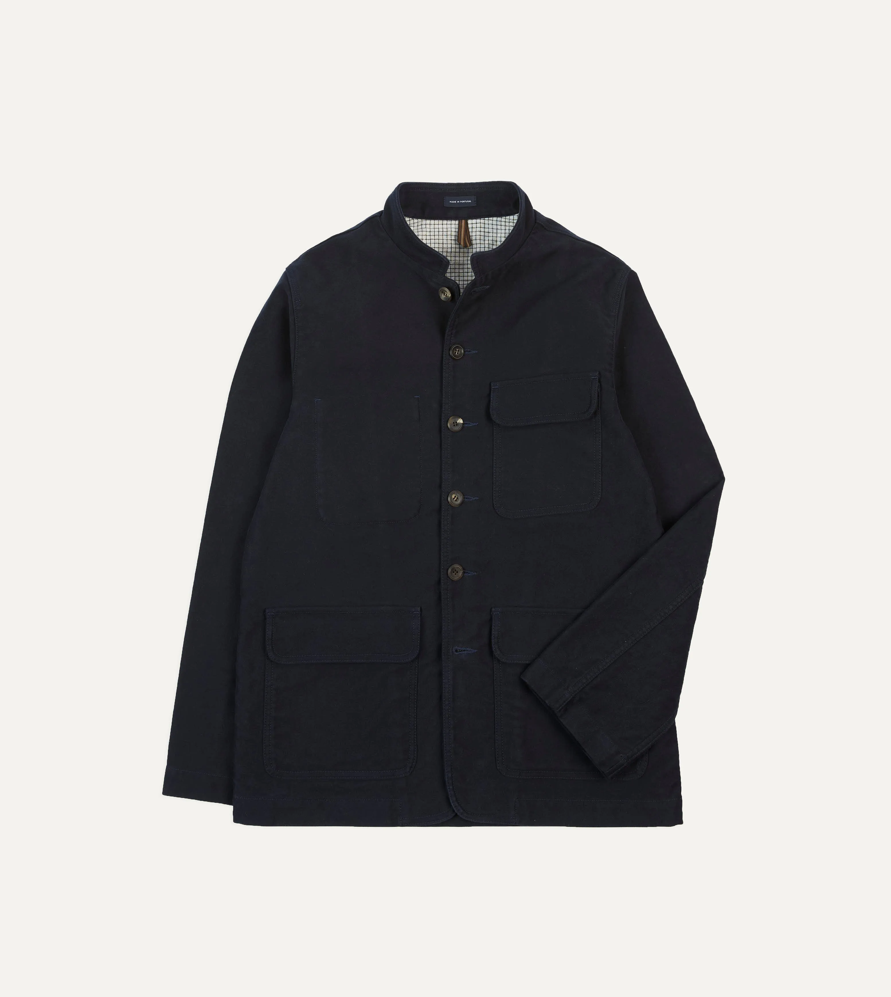 Navy Moleskin Forestière Jacket sold by Drake's London