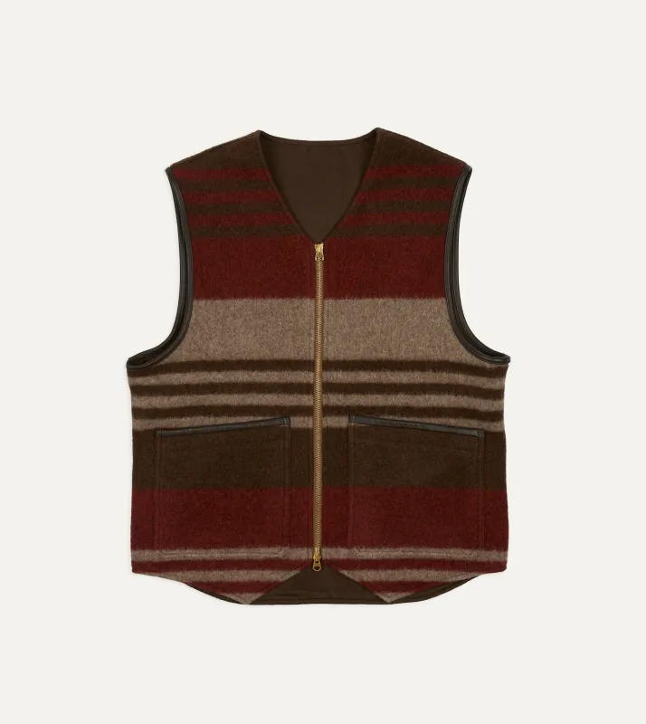 Wool Blanket Zip Vest sold by Drake's London