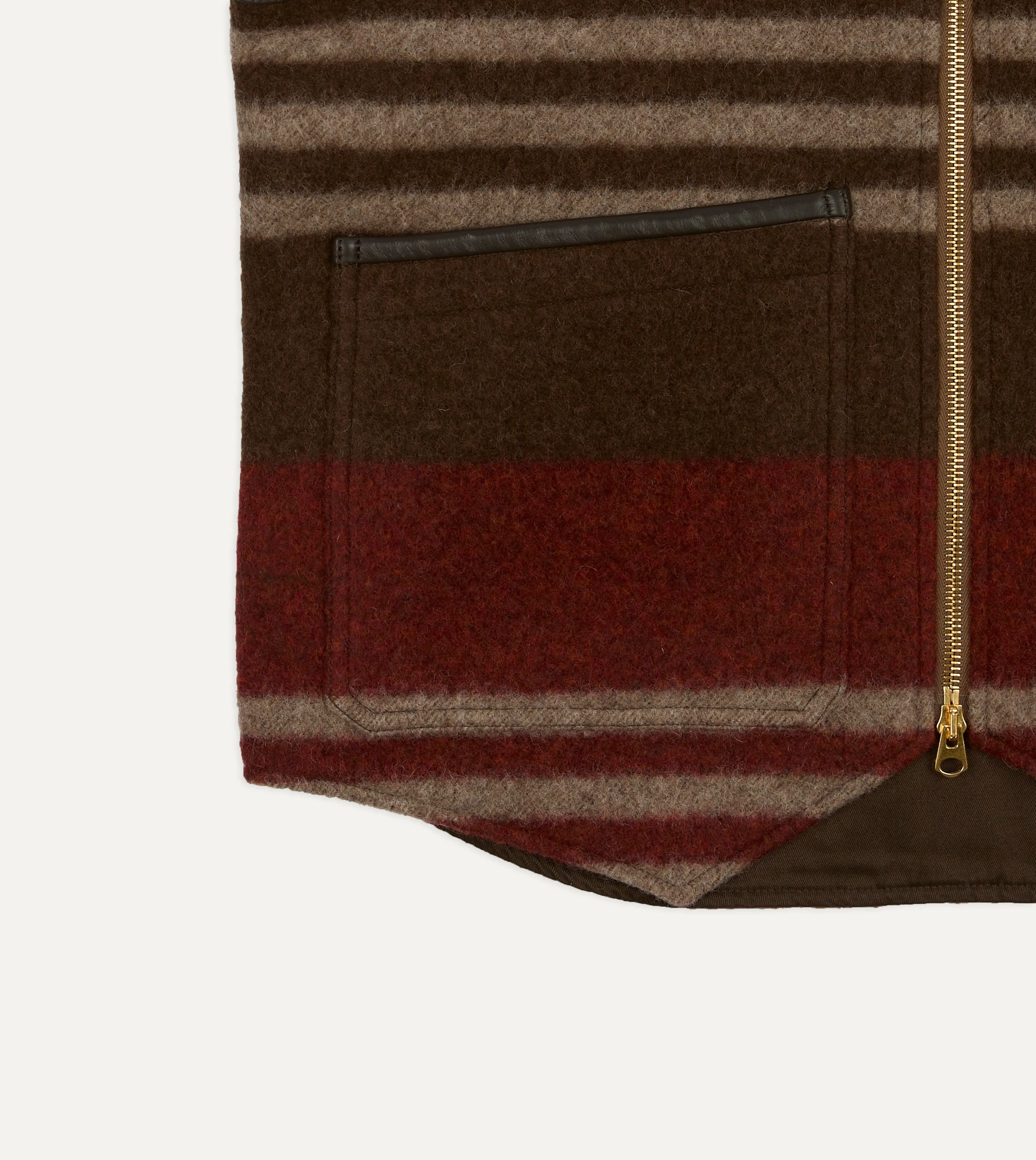 Wool Blanket Zip Vest sold by Drake's London product image thumbnail 4