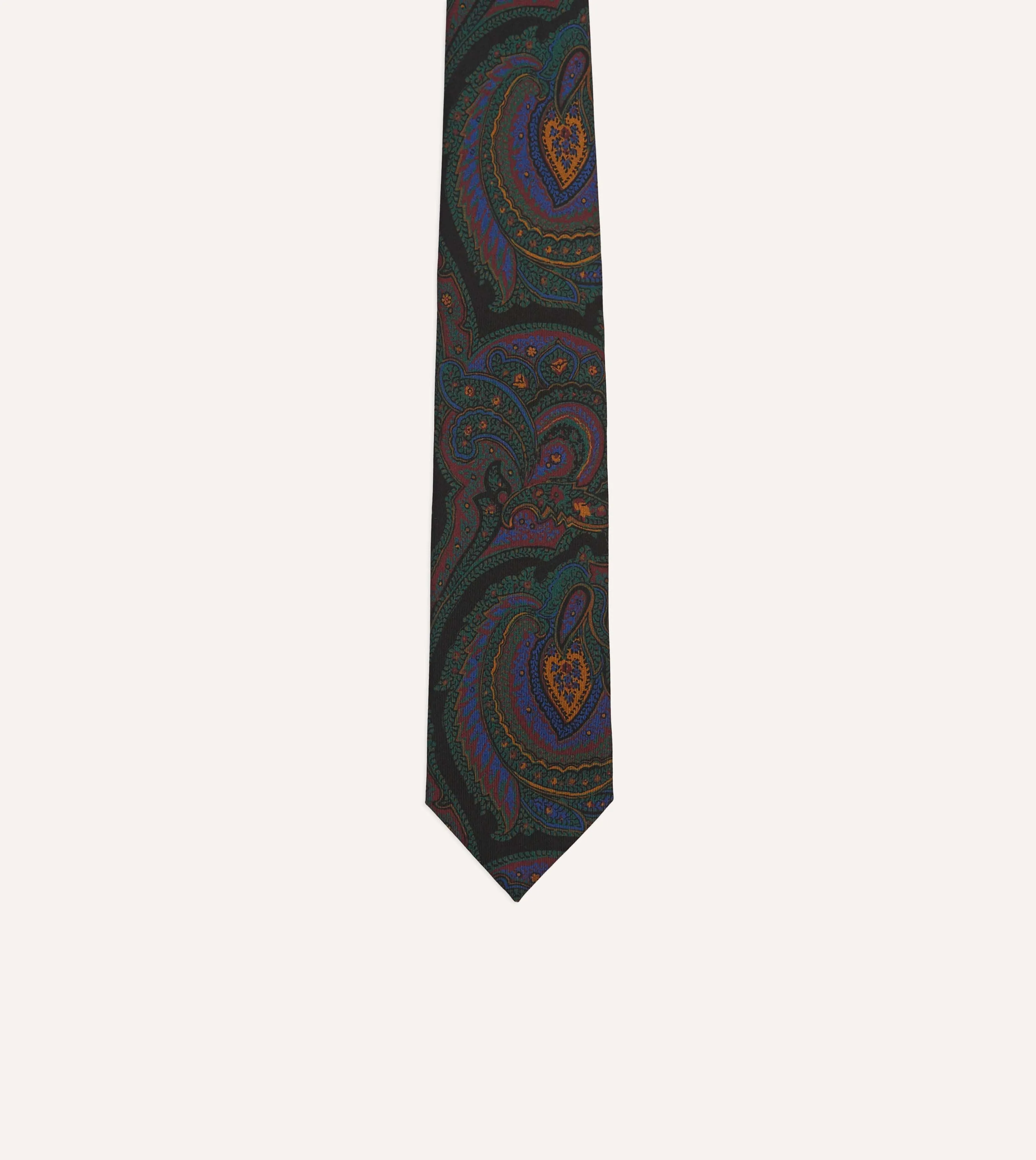 Black Paisley Print Madder Silk Self-Tipped Tie sold by Drake's London product image thumbnail 3