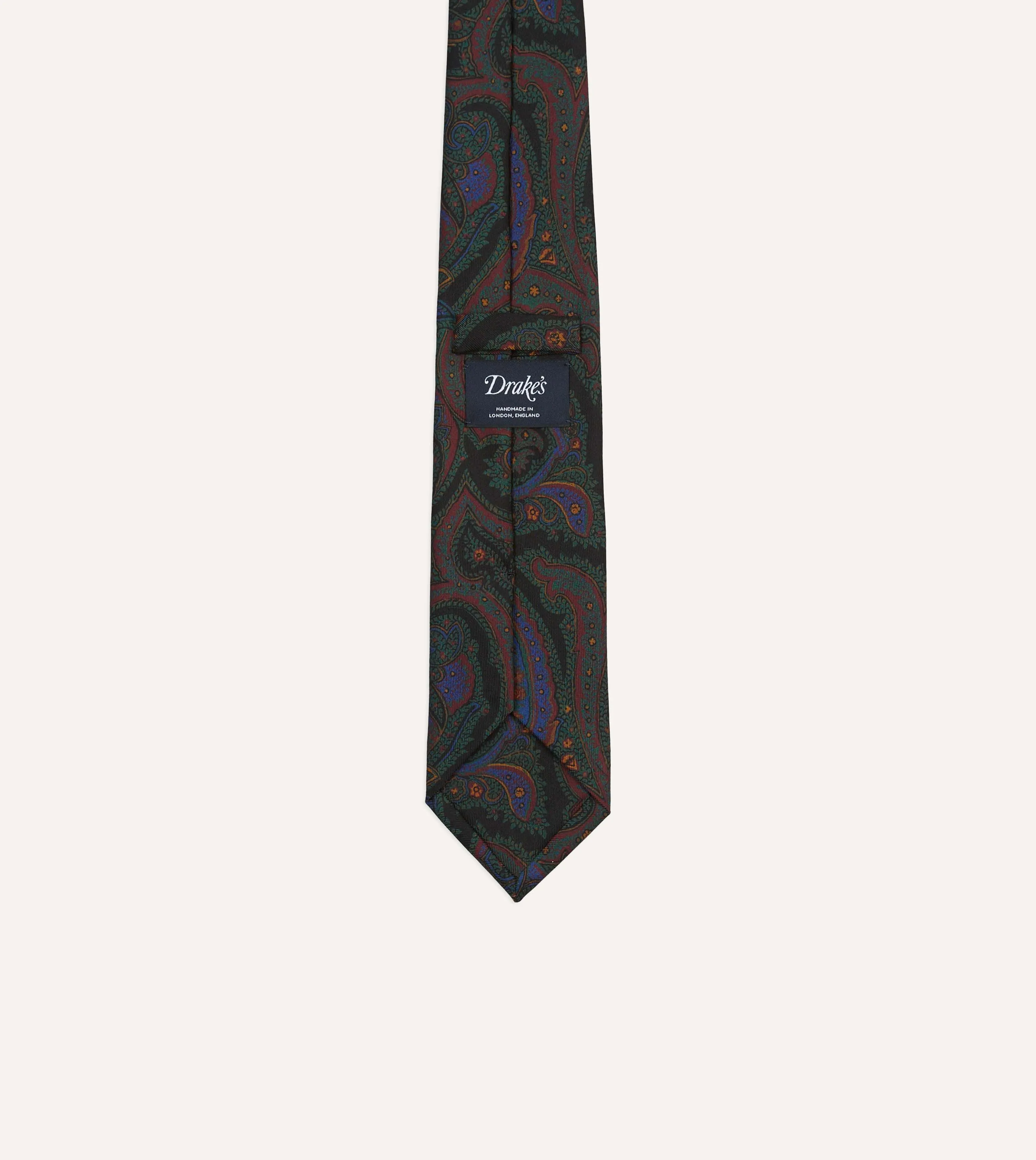 Black Paisley Print Madder Silk Self-Tipped Tie sold by Drake's London product image thumbnail 4
