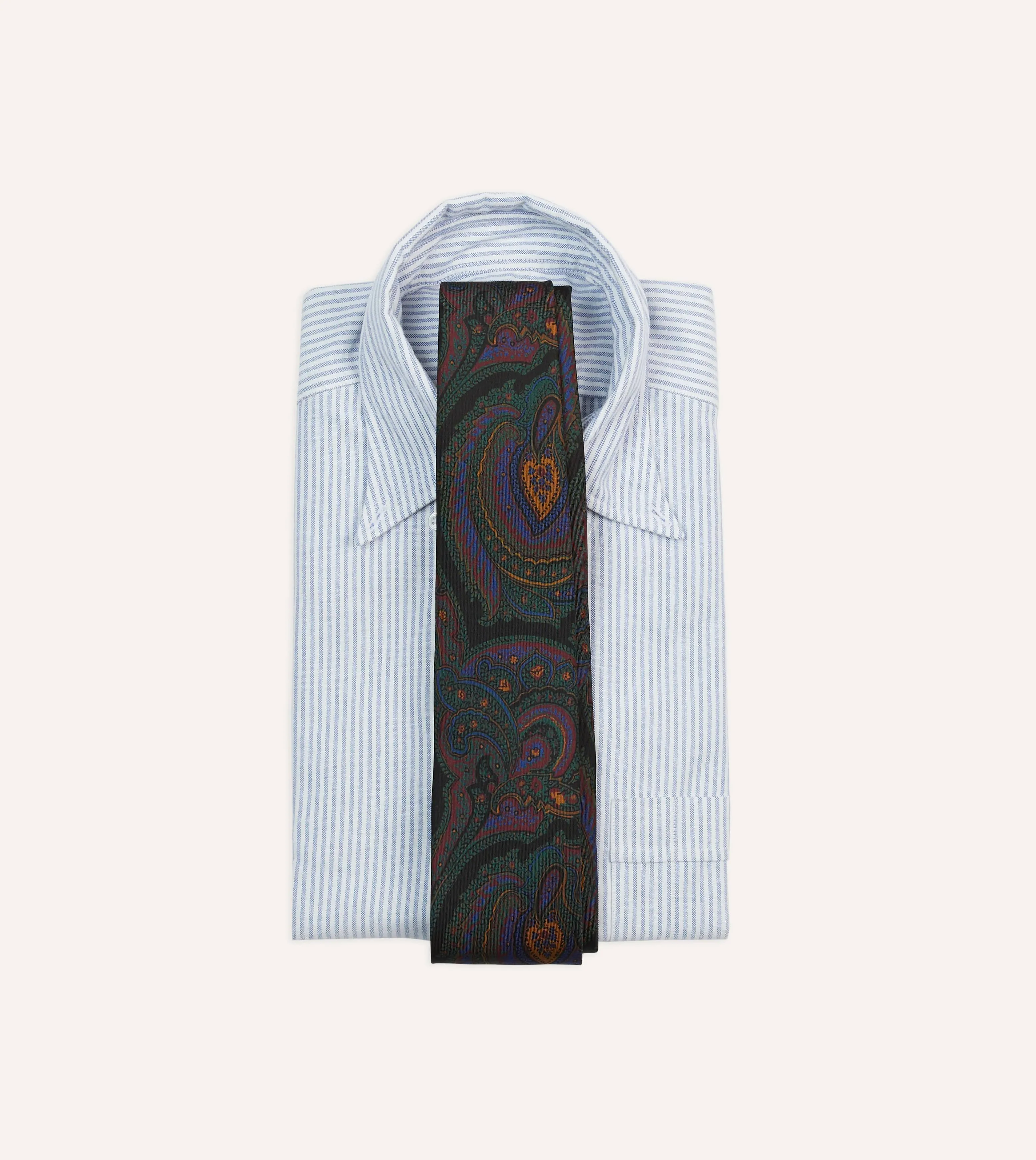 Black Paisley Print Madder Silk Self-Tipped Tie sold by Drake's London product image thumbnail 2