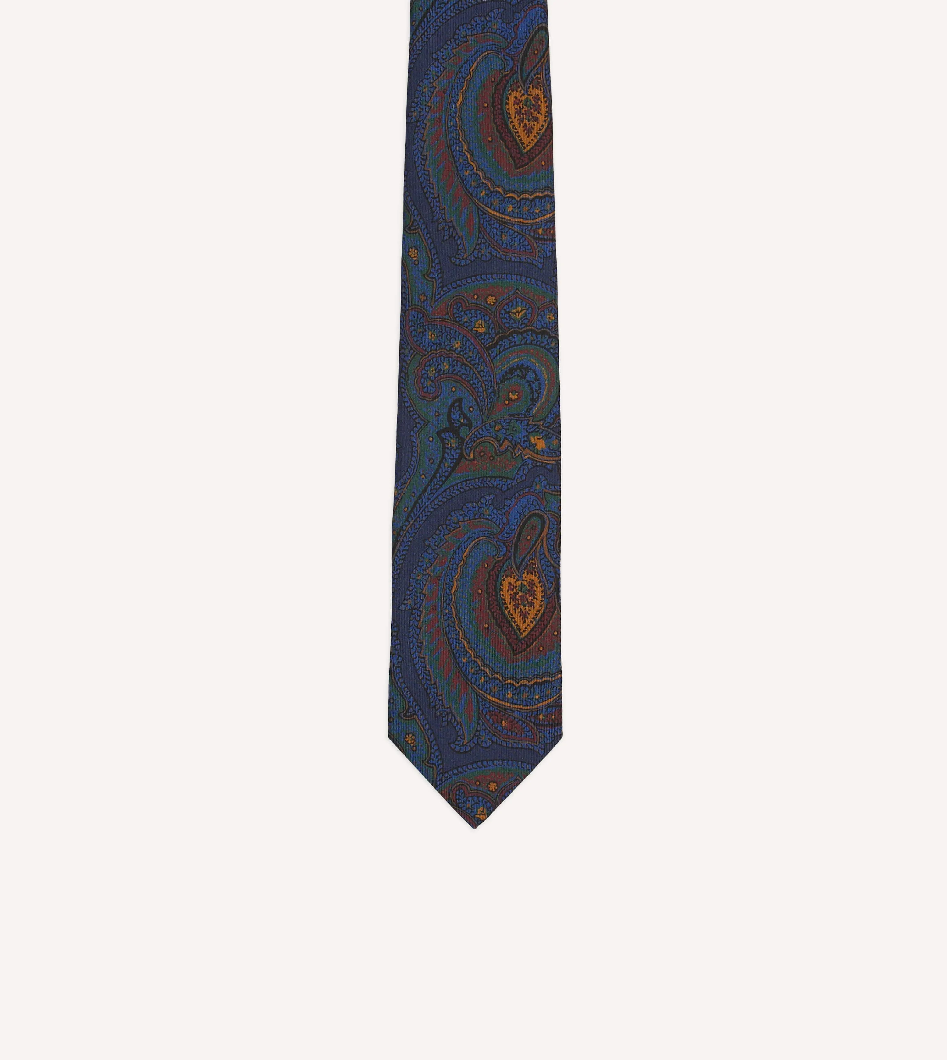 Purple Paisley Print Madder Silk Self-Tipped Tie sold by Drake's London product image thumbnail 3