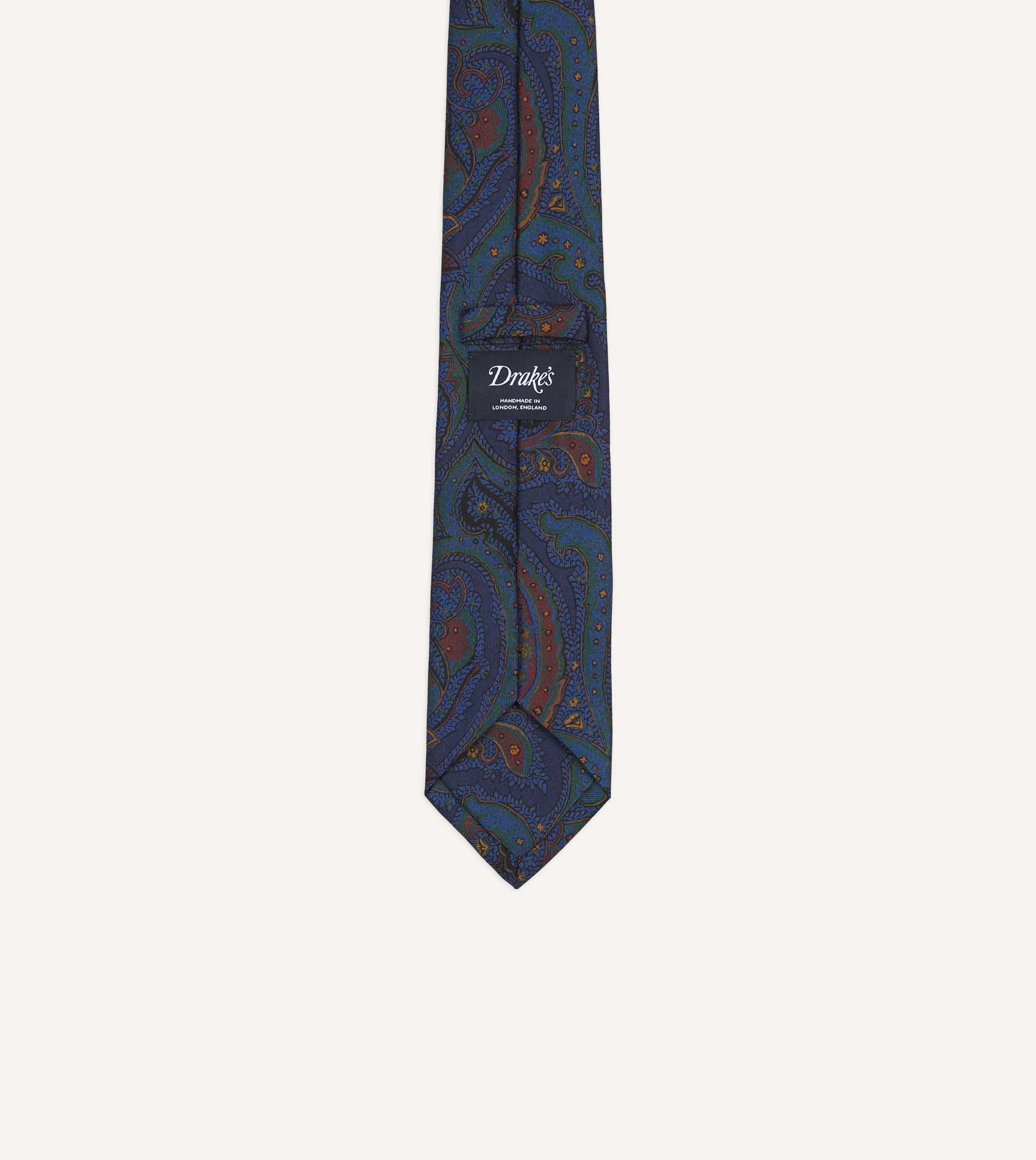 Purple Paisley Print Madder Silk Self-Tipped Tie sold by Drake's London product image thumbnail 4