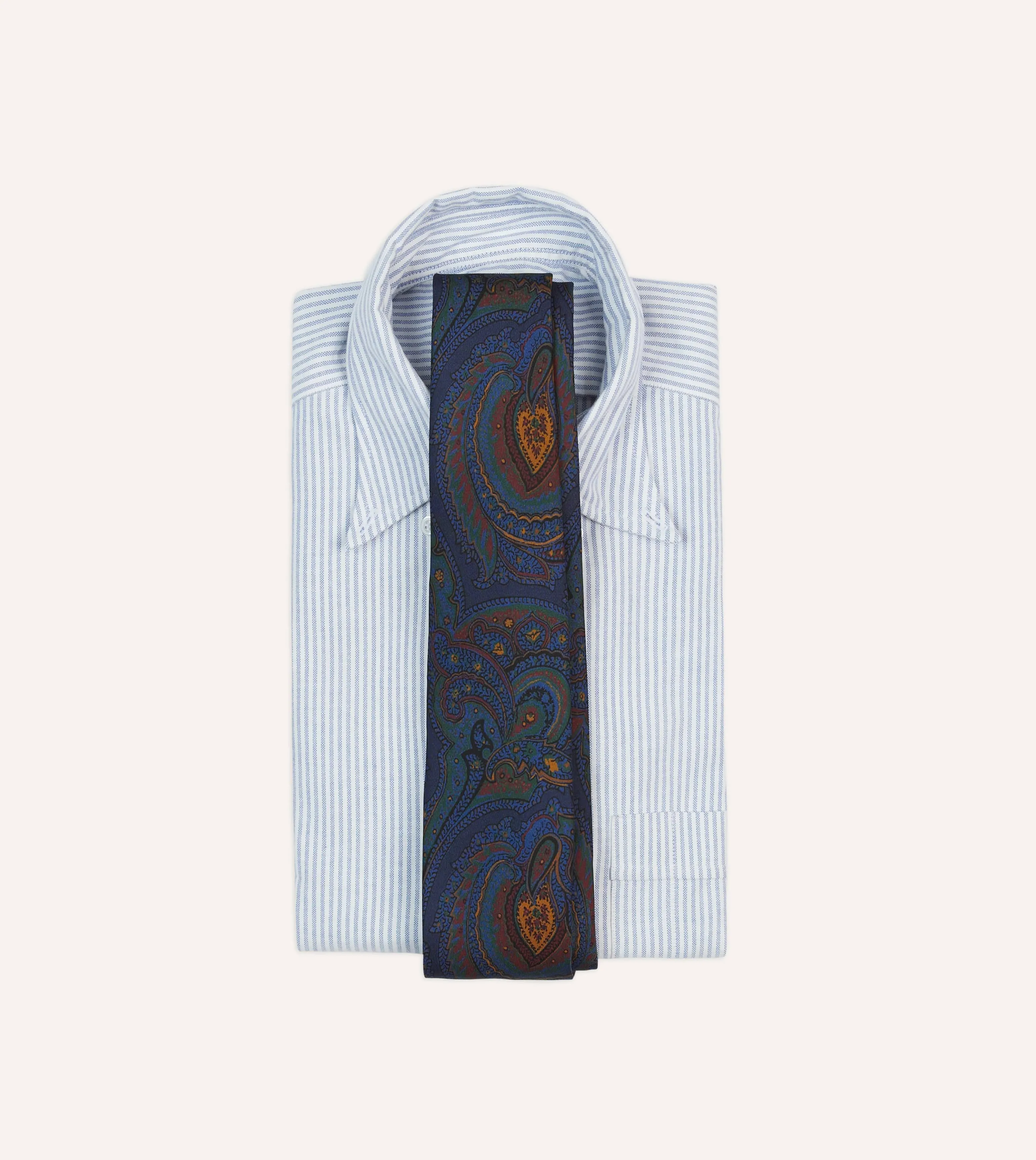 Purple Paisley Print Madder Silk Self-Tipped Tie sold by Drake's London product image thumbnail 2