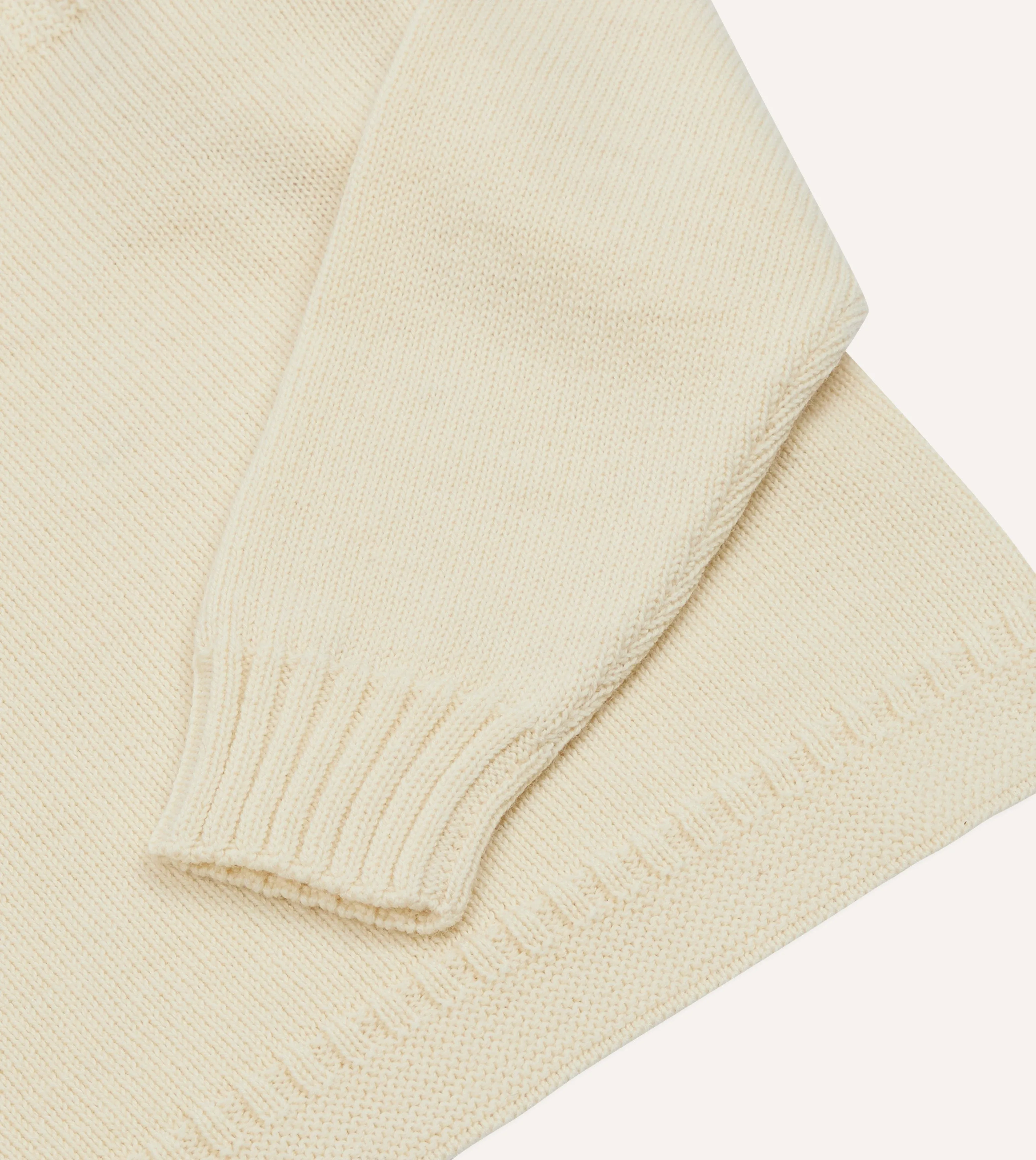 Ecru Wool Guernsey Jumper sold by Drake's London product image thumbnail 4