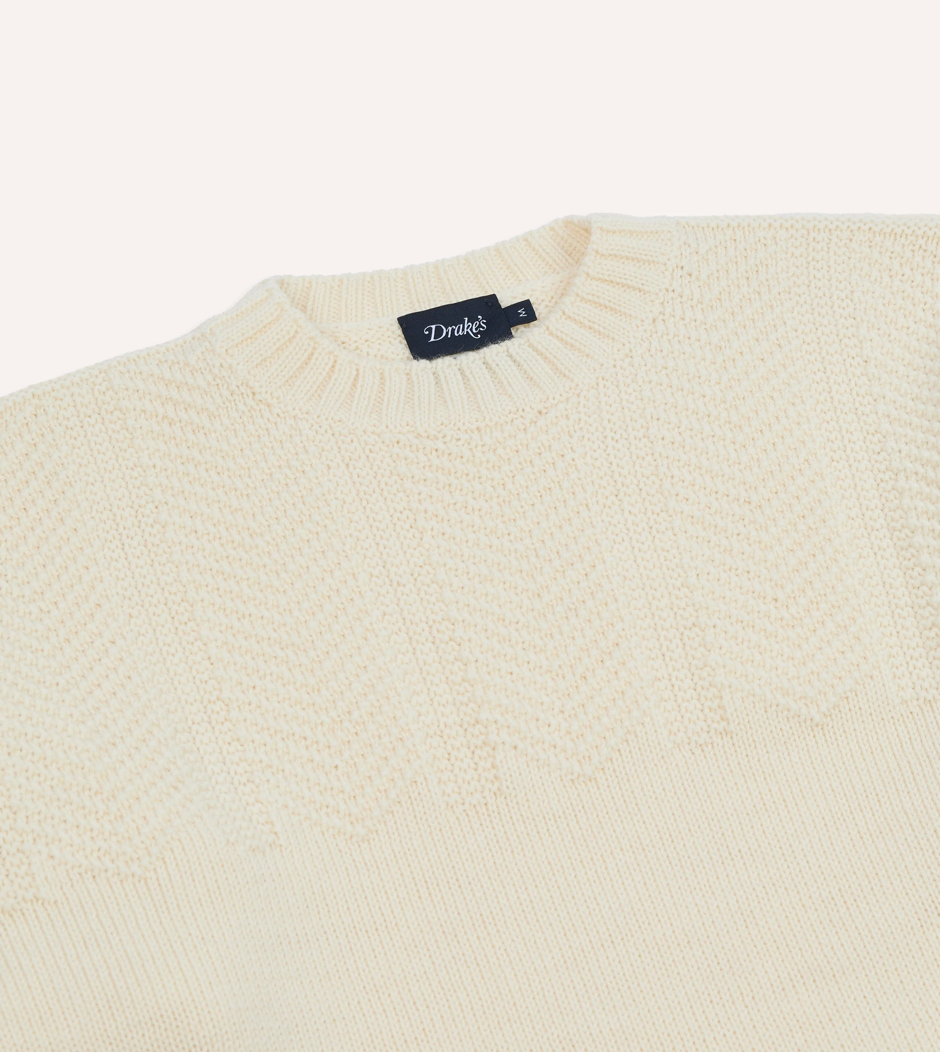 Ecru Wool Guernsey Jumper sold by Drake's London product image thumbnail 3