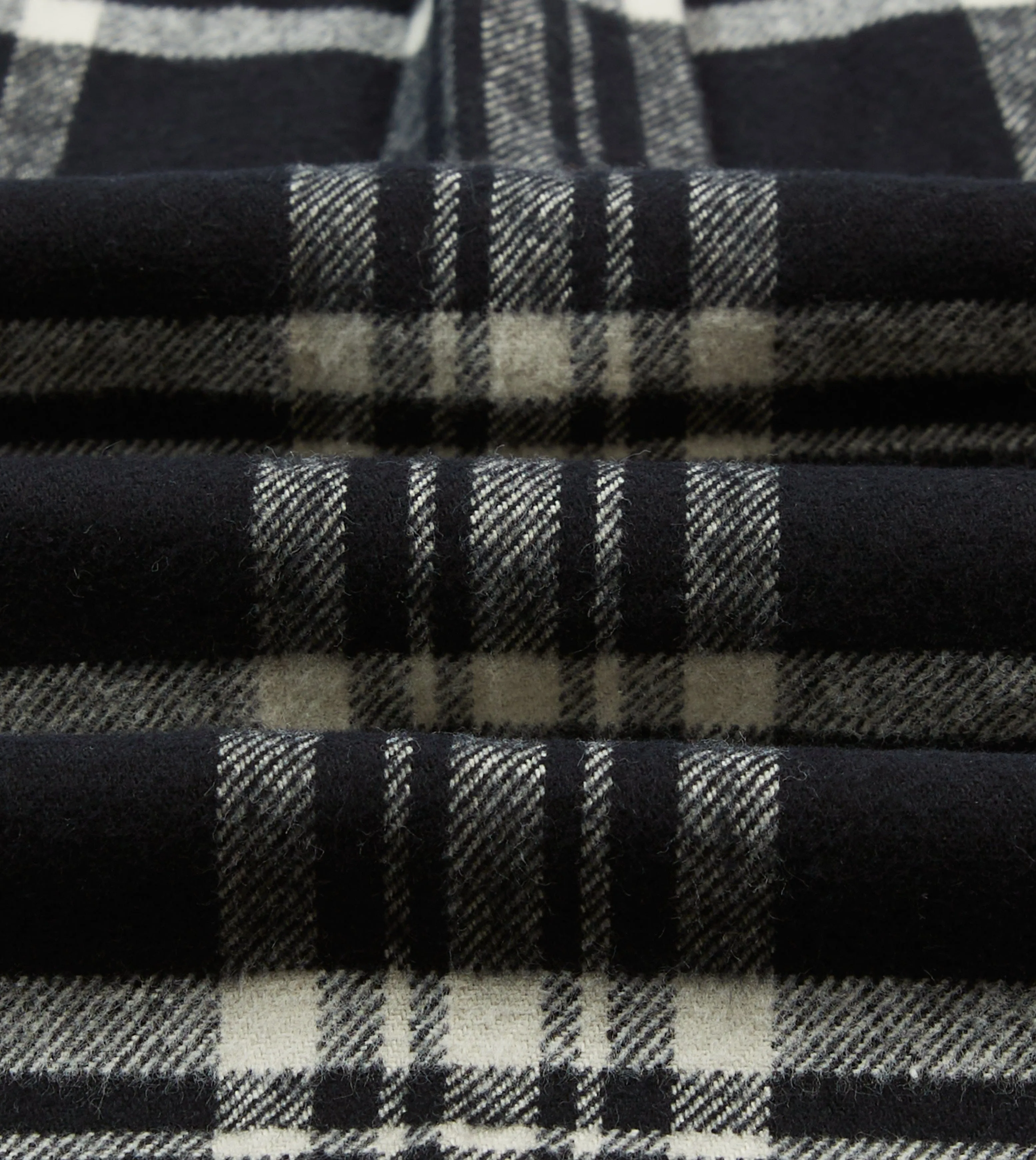 Black Check Cotton Two-Pocket Work Shirt sold by Drake's London product image thumbnail 2