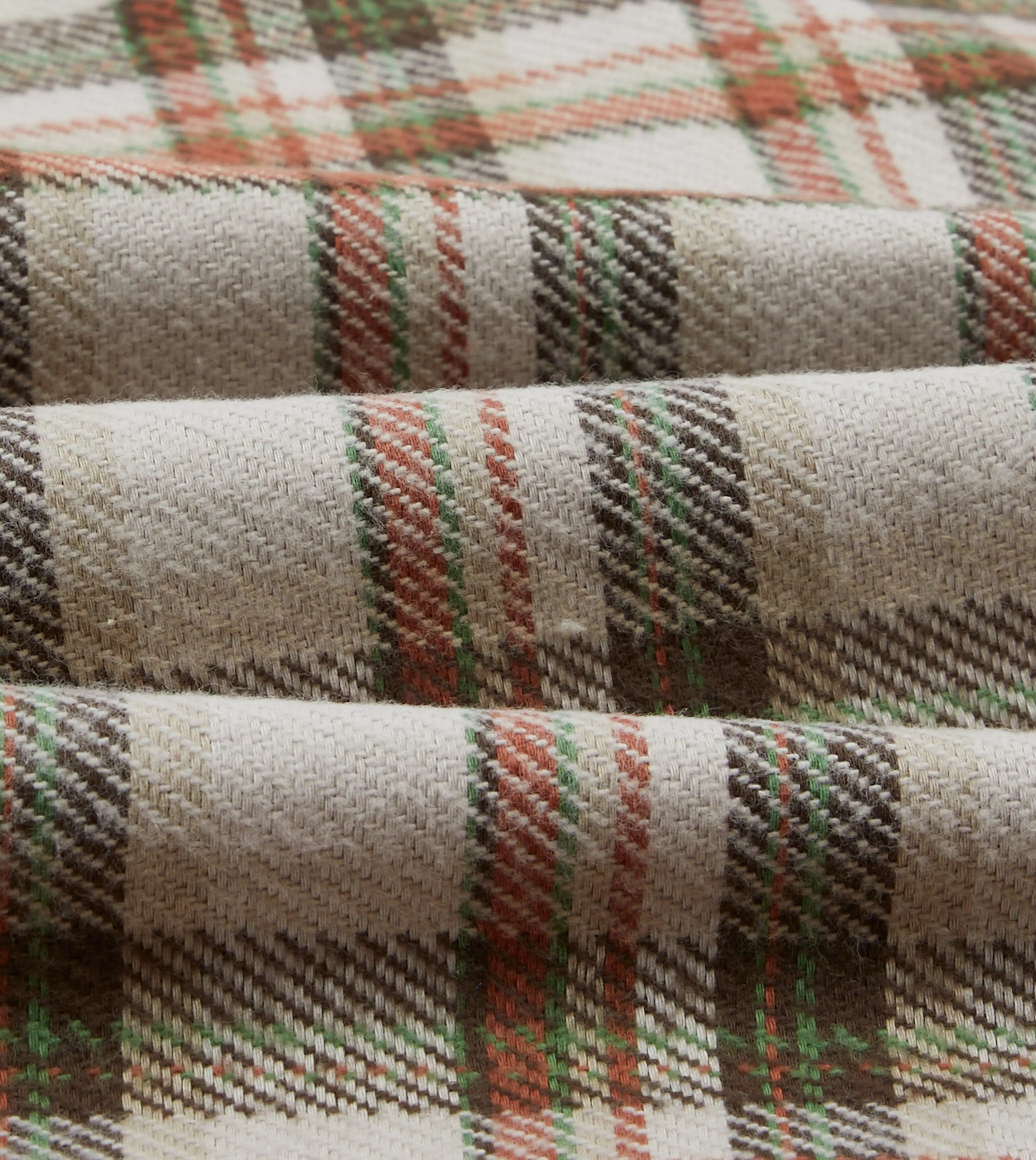 Ecru Check Cotton Two-Pocket Work Shirt sold by Drake's London product image thumbnail 2