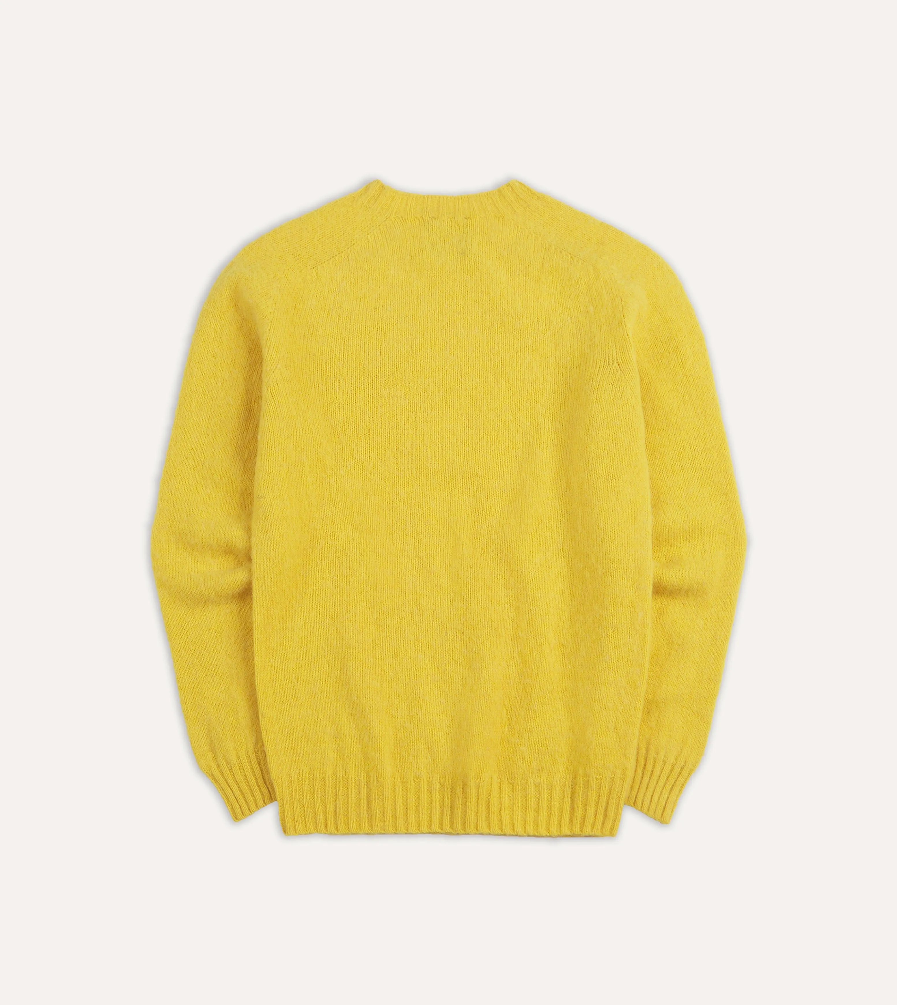 Canary Yellow Brushed Shetland Crew Neck Jumper sold by Drake's London product image thumbnail 5