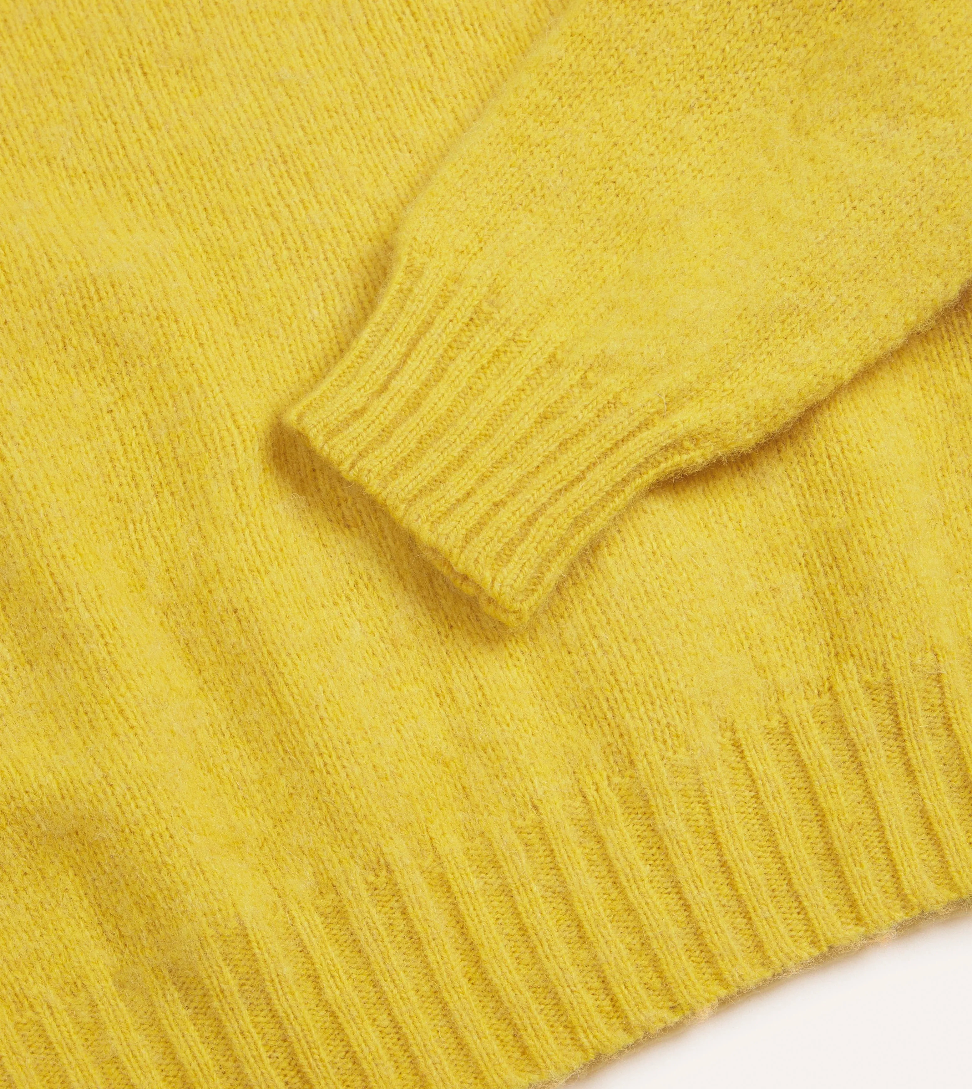 Canary Yellow Brushed Shetland Crew Neck Jumper sold by Drake's London product image thumbnail 4