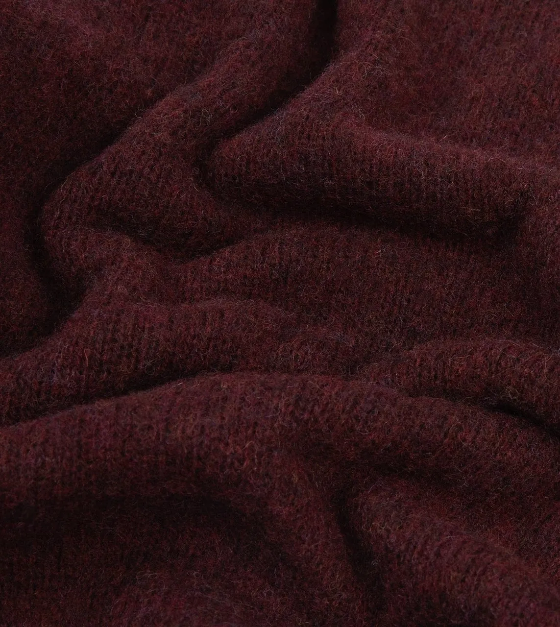 Burgundy Brushed Shetland Crew Neck Jumper sold by Drake's London product image thumbnail 2