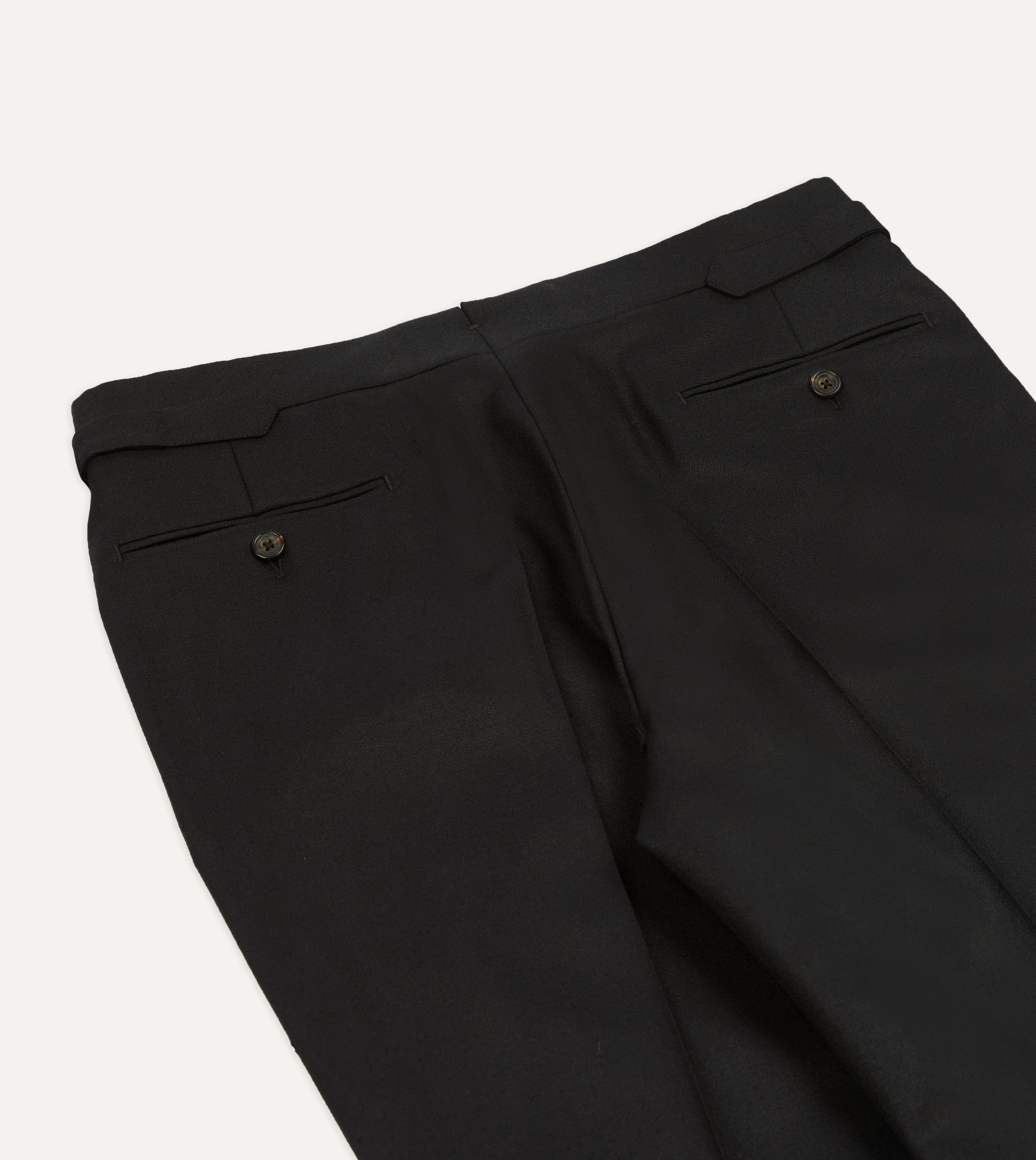 Black Barathea Wool Dinner Trousers sold by Drake's London product image thumbnail 5