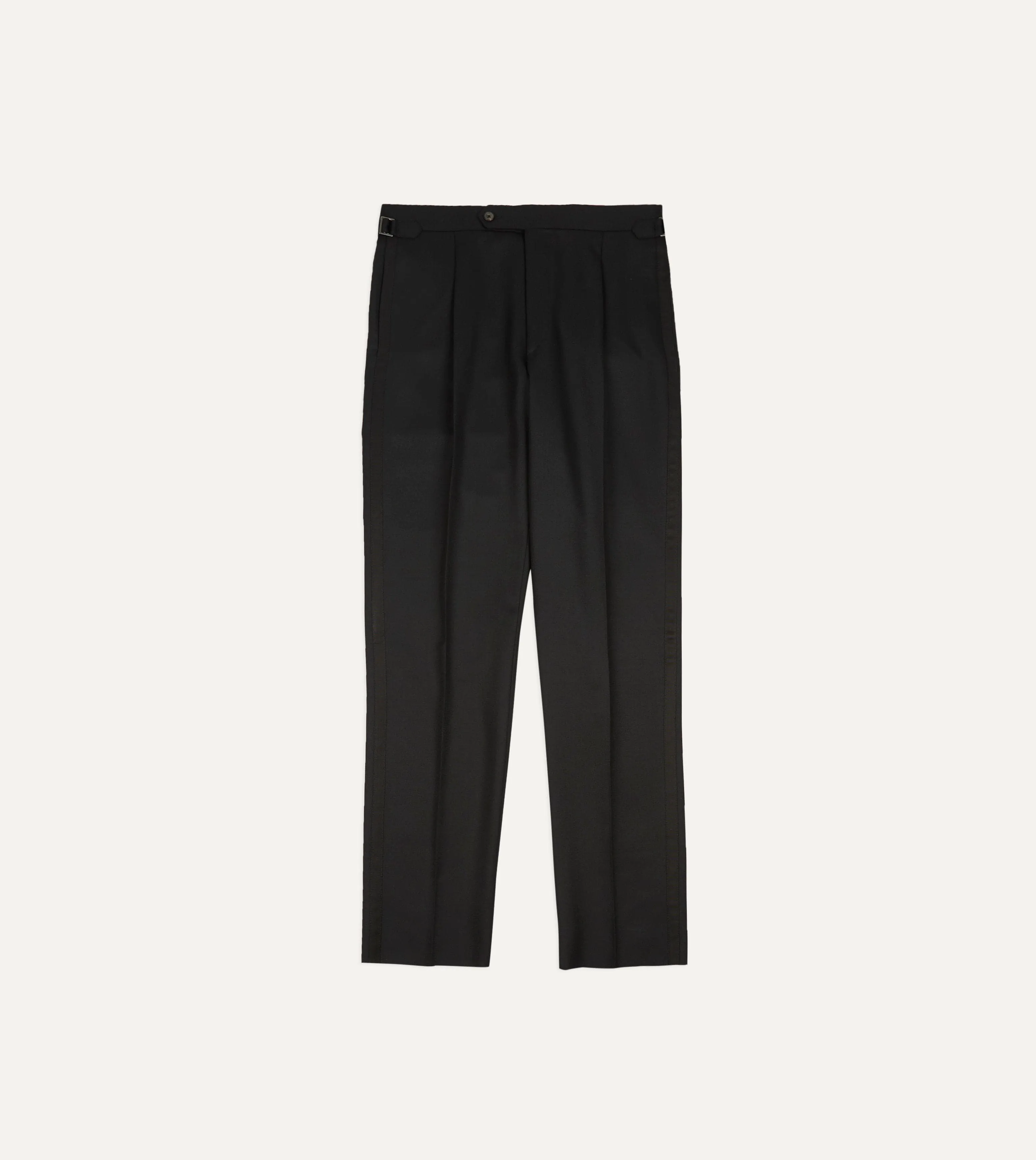 Black Barathea Wool Dinner Trousers sold by Drake's London product image thumbnail 3