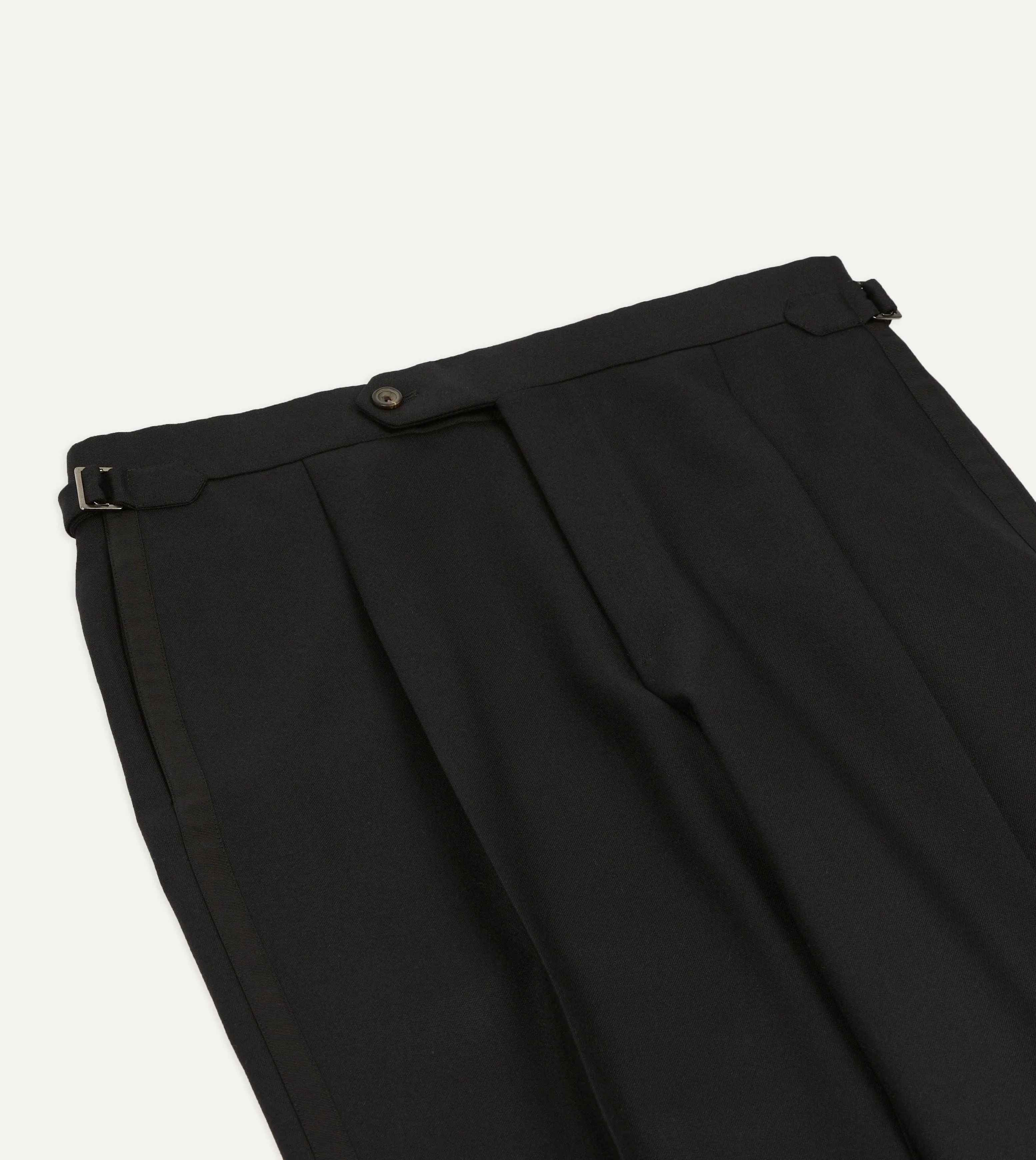Black Barathea Wool Dinner Trousers sold by Drake's London product image thumbnail 4