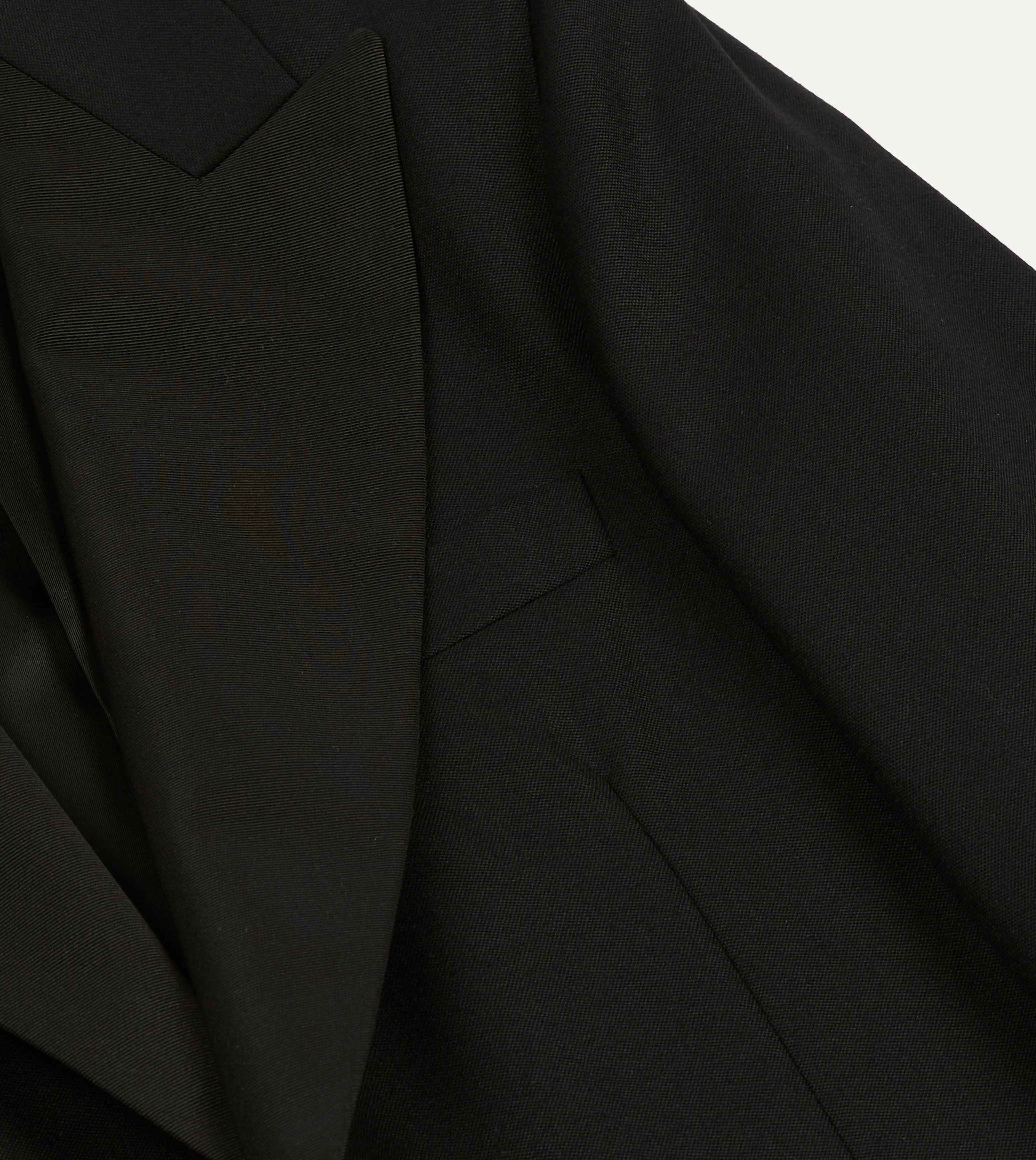 Black Barathea Wool Dinner Jacket sold by Drake's London product image thumbnail 4