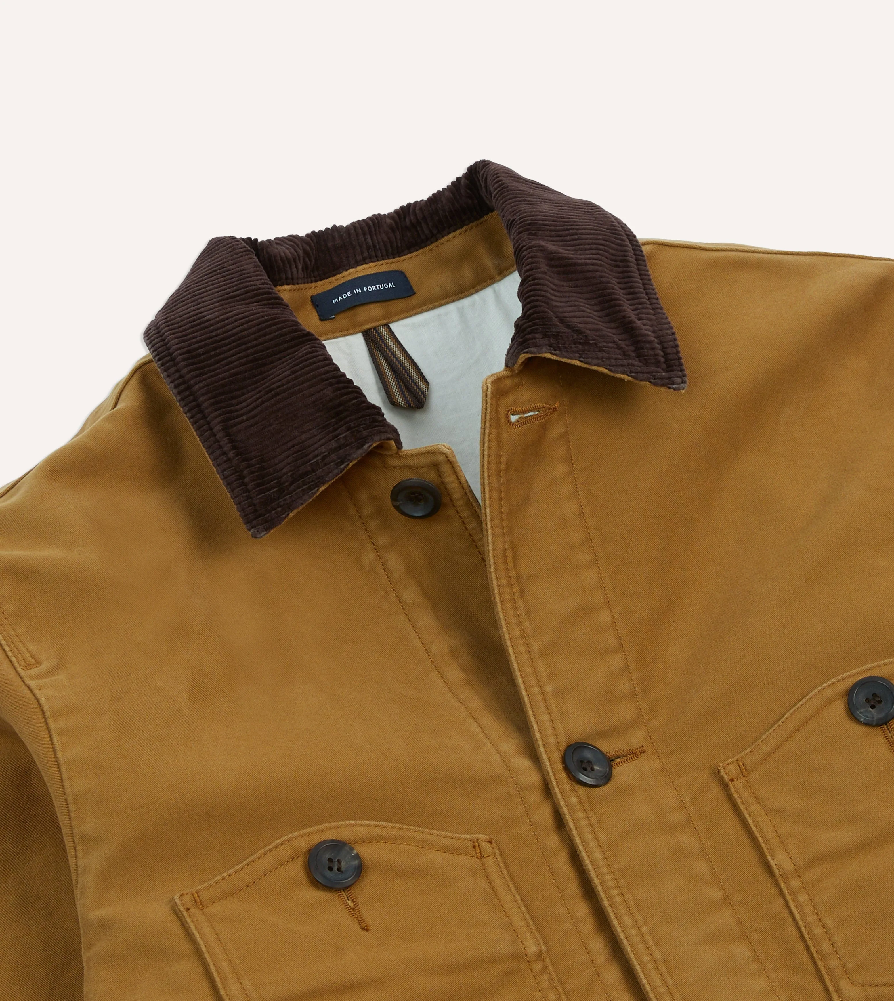Tobacco Cotton Four-Pocket Chore Jacket sold by Drake's London product image thumbnail 3