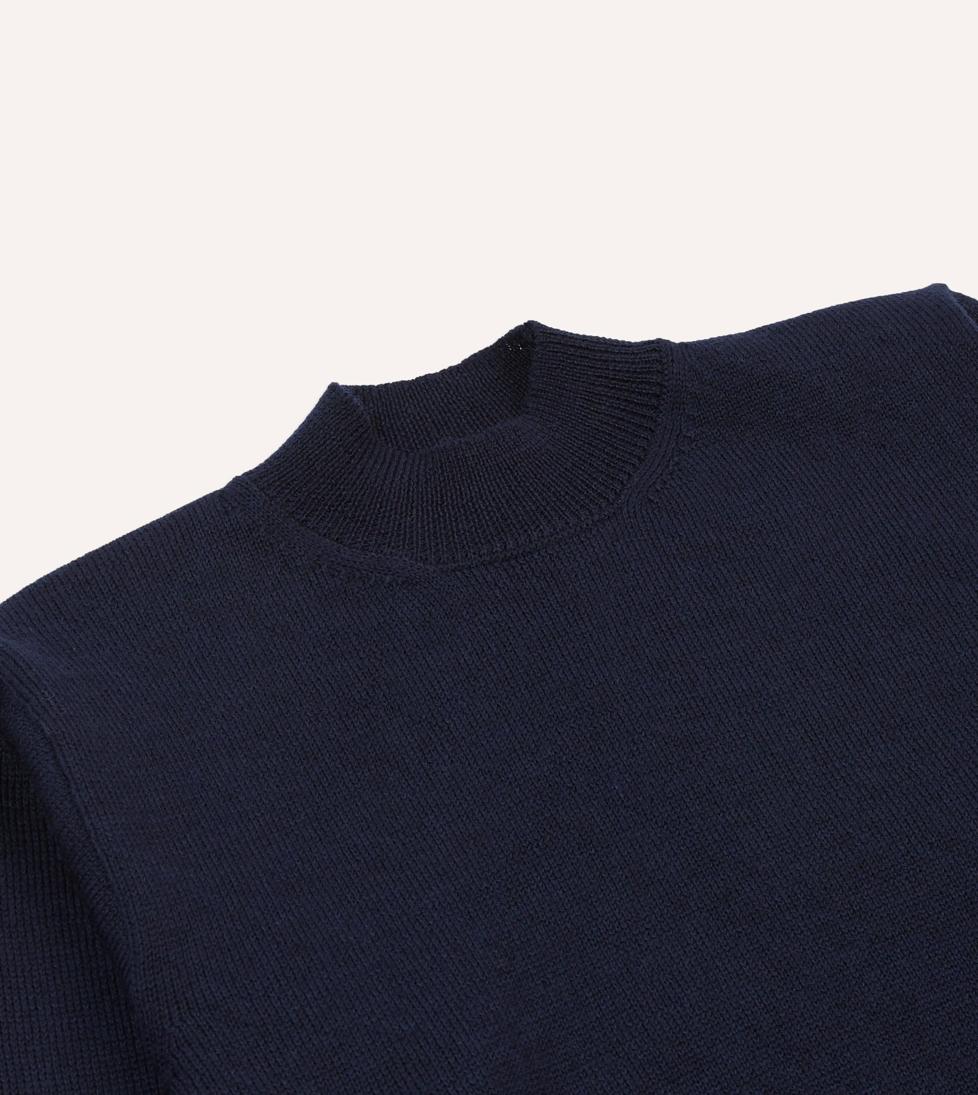 Navy Wool Mock Neck Jumper sold by Drake's London product image thumbnail 3