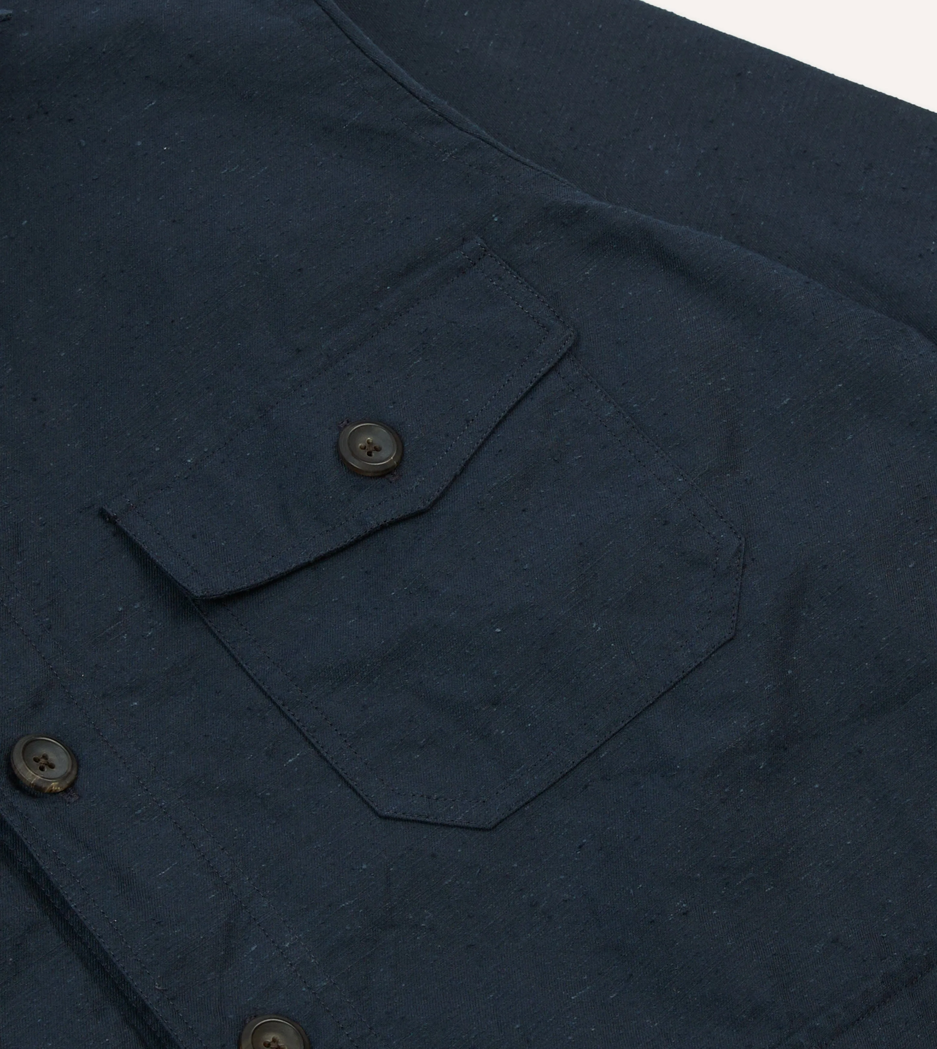 Navy Cotton Overshirt sold by Drake's London product image thumbnail 4
