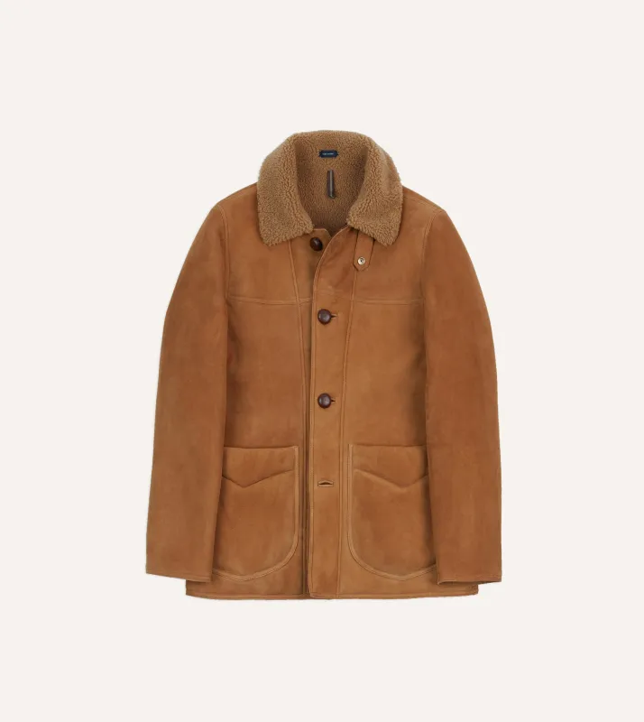 Tan Western Shearling Jacket sold by Drake's London