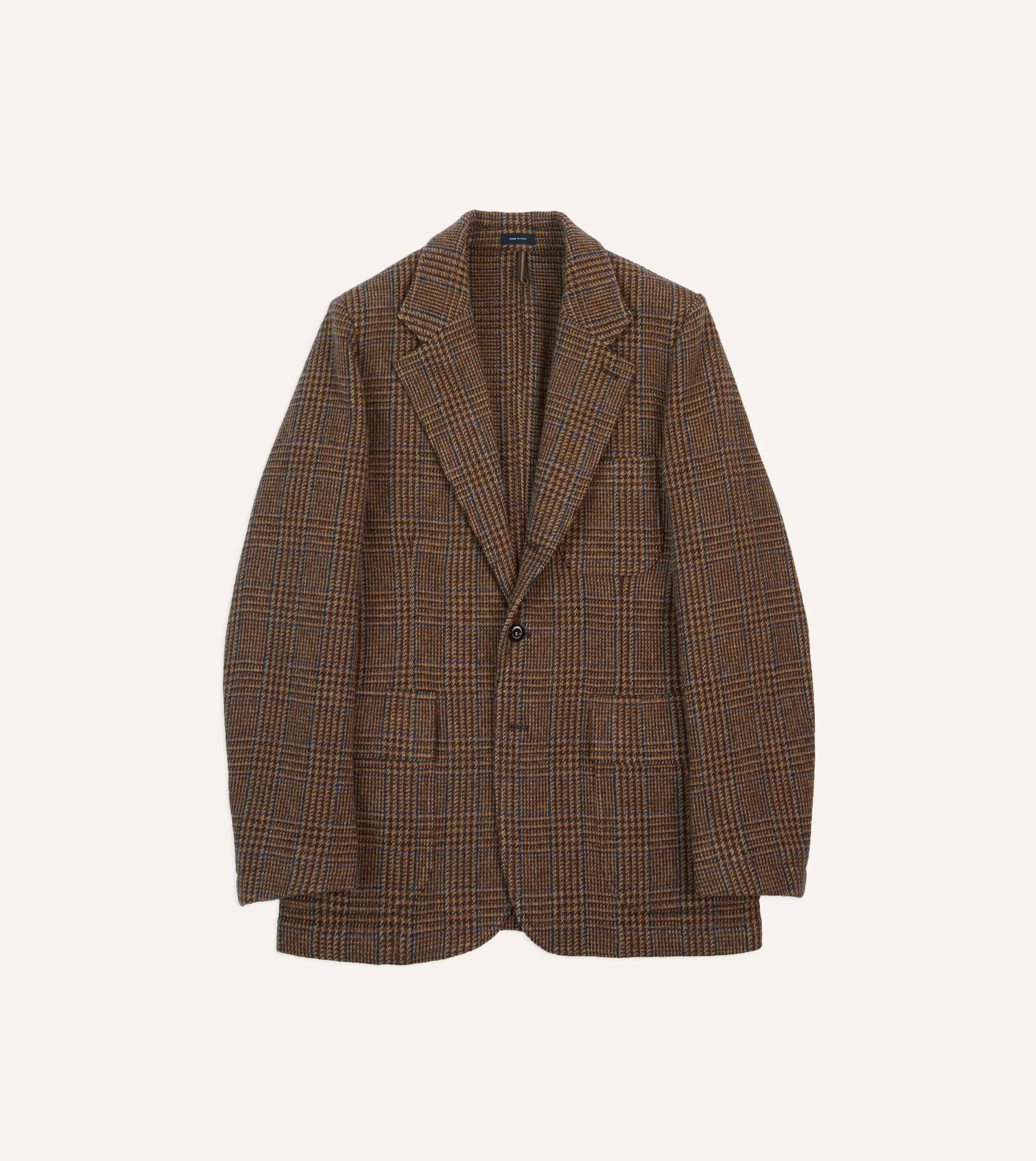 Brown Prince of Wales Check Tweed Games Blazer Mk. VII sold by Drake's London