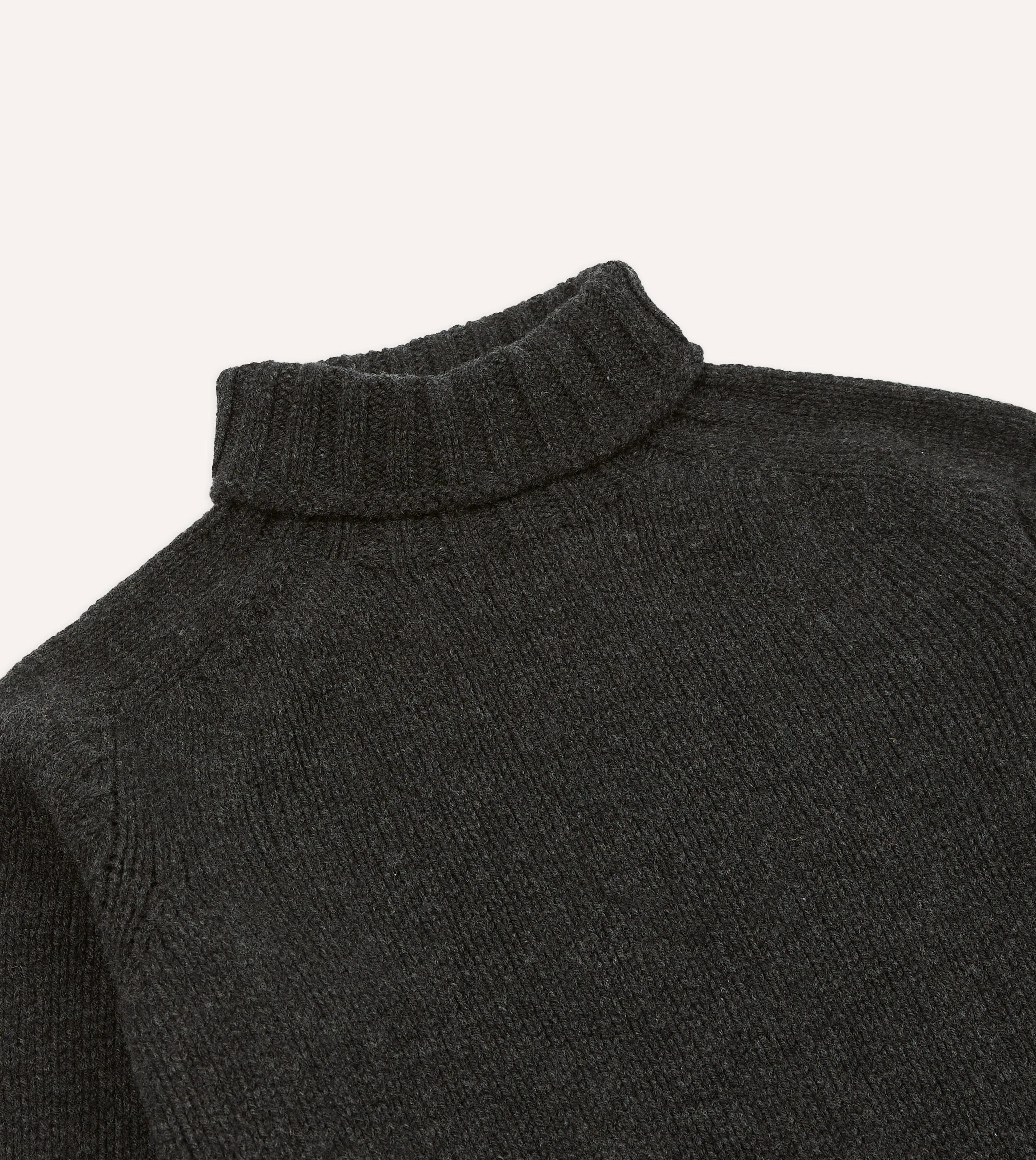Charcoal Lambswool Submariner Roll Neck Jumper sold by Drake's London product image thumbnail 3