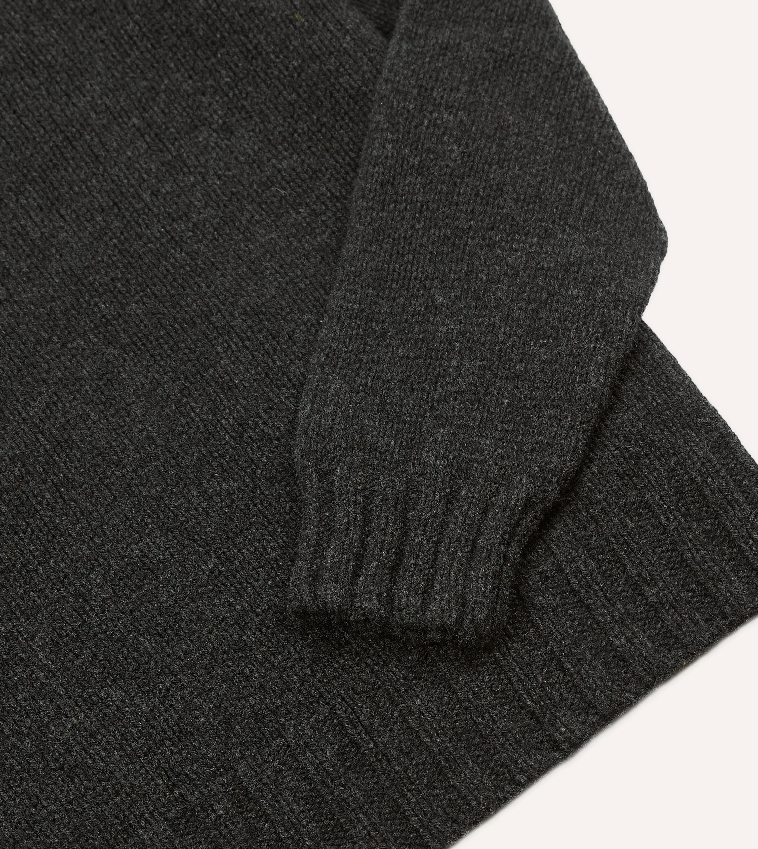 Charcoal Lambswool Submariner Roll Neck Jumper sold by Drake's London product image thumbnail 4