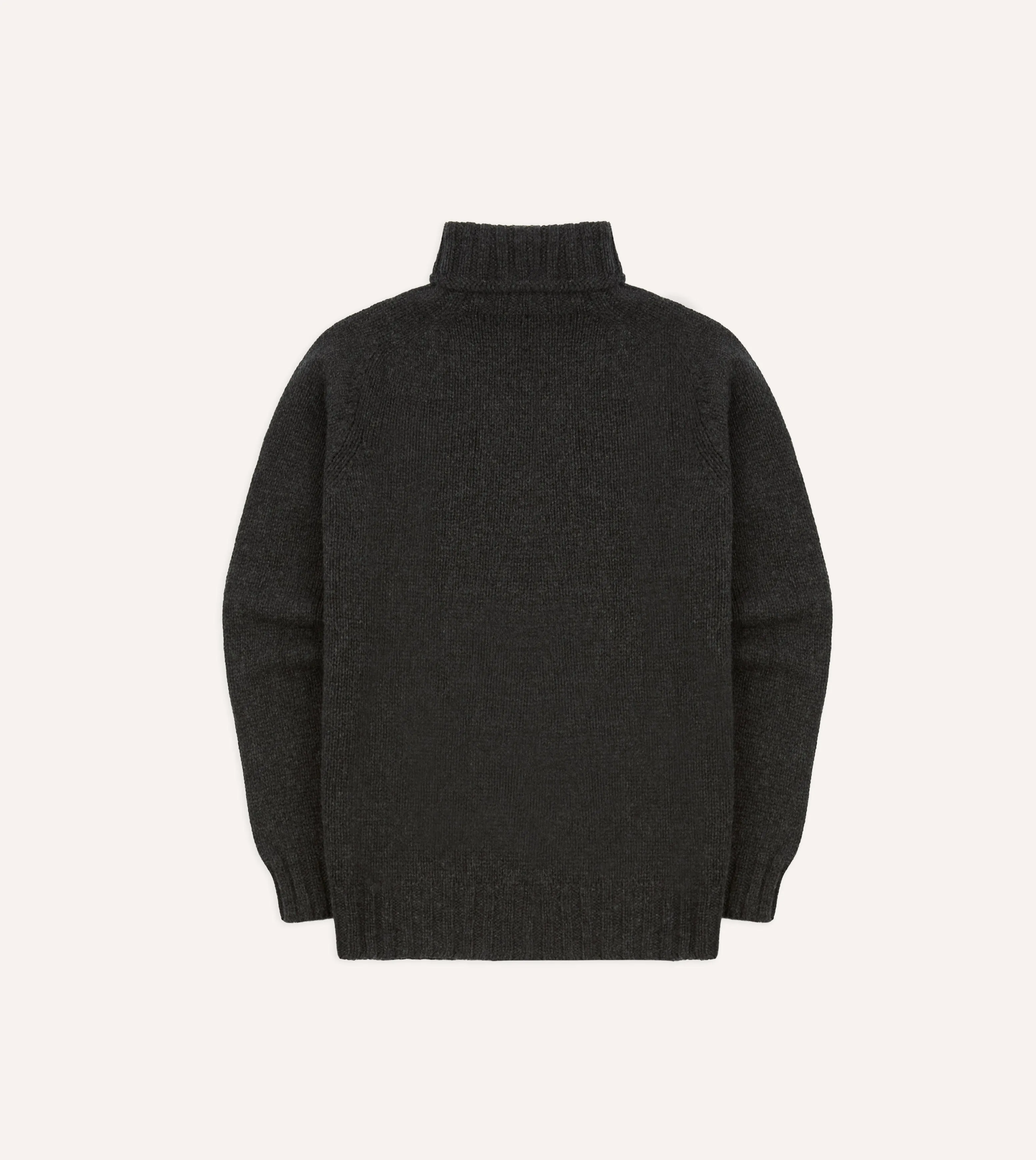 Charcoal Lambswool Submariner Roll Neck Jumper sold by Drake's London product image thumbnail 5