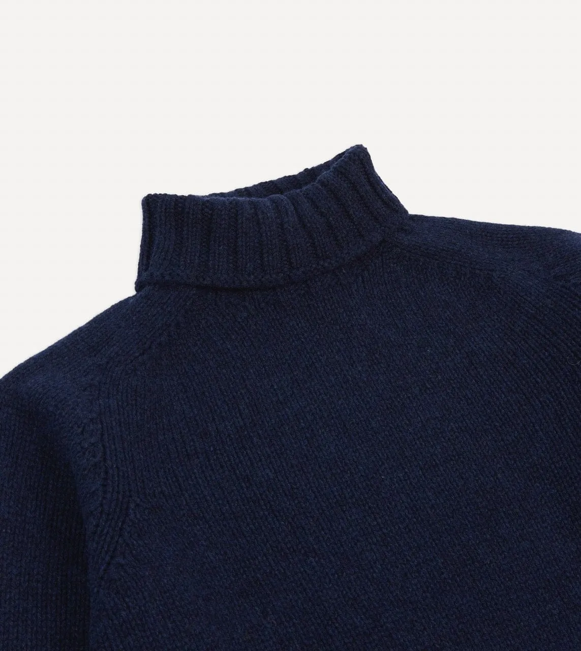Navy Lambswool Submariner Roll Neck Jumper sold by Drake's London product image thumbnail 3