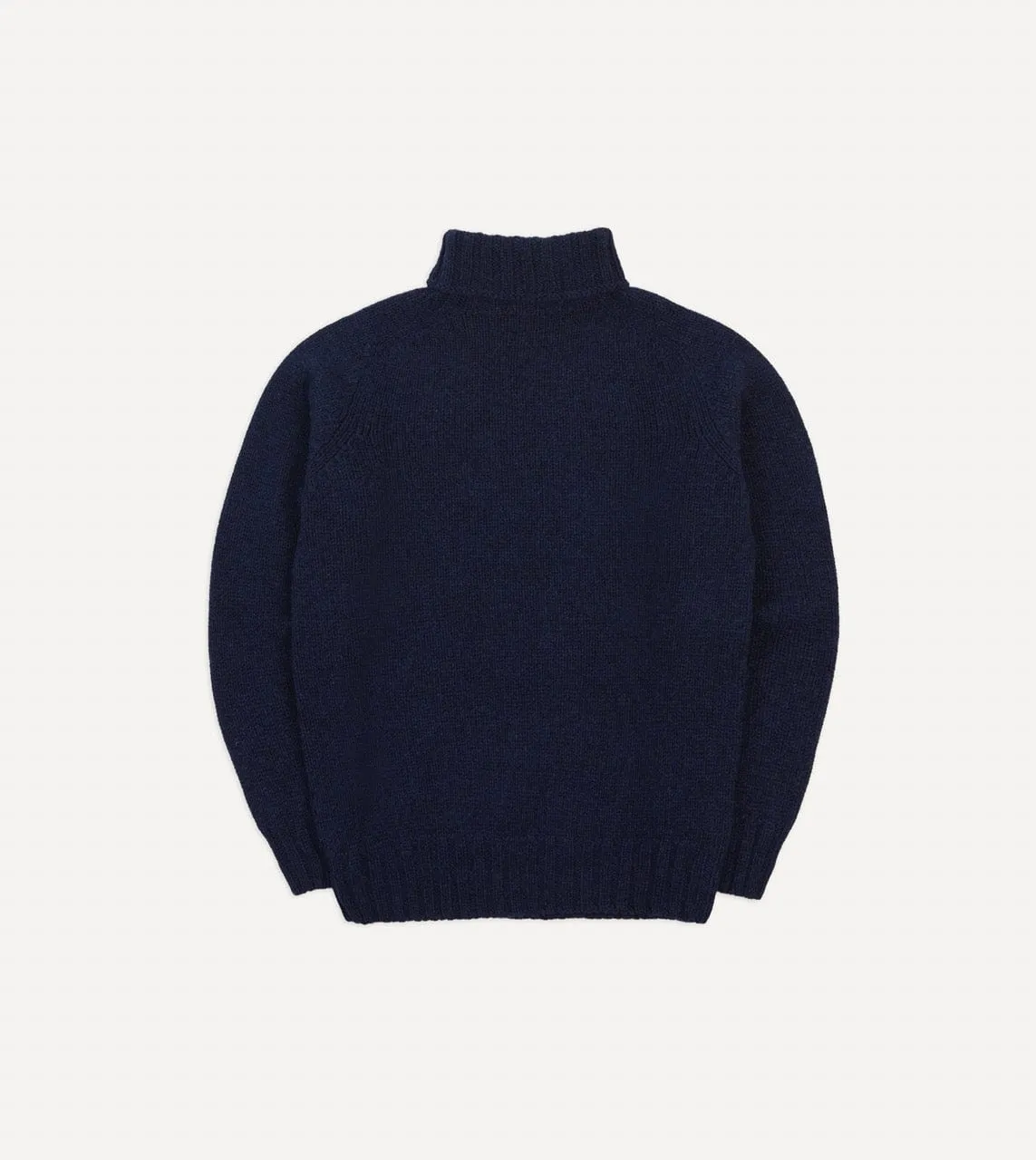 Navy Lambswool Submariner Roll Neck Jumper sold by Drake's London product image thumbnail 5