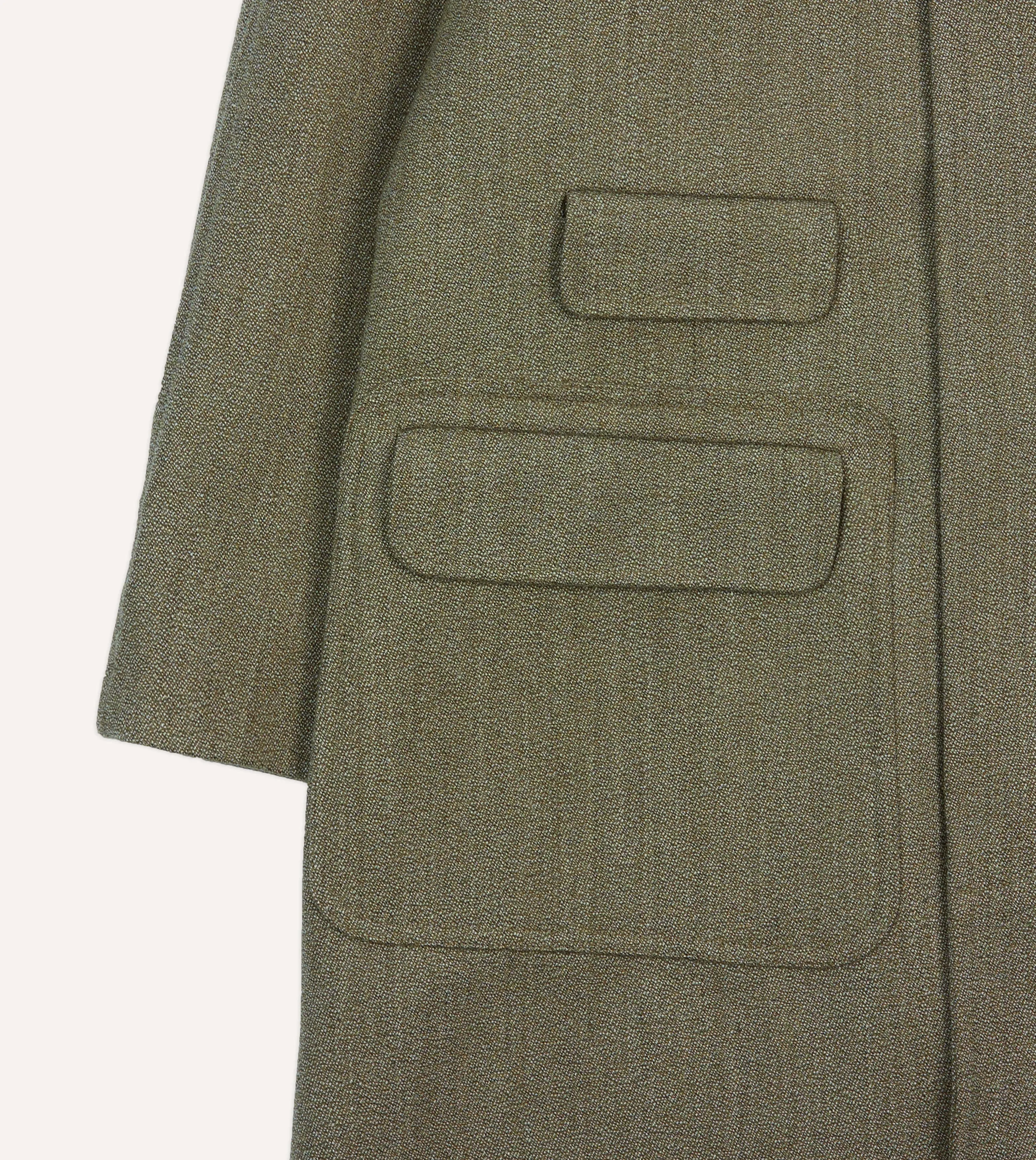Green Keeper's Tweed Wool Raglan Coat sold by Drake's London product image thumbnail 5
