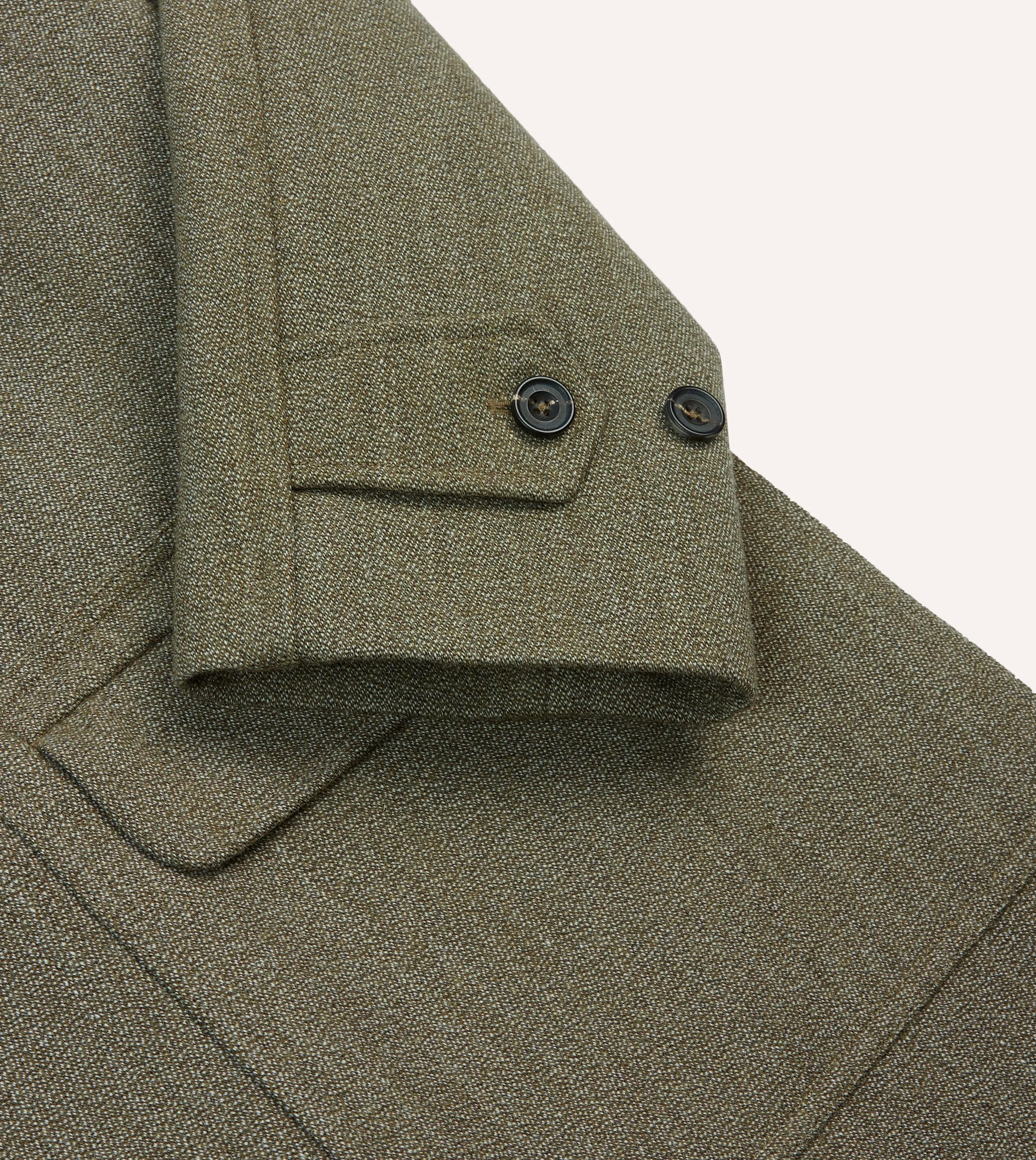 Green Keeper's Tweed Wool Raglan Coat sold by Drake's London product image thumbnail 4