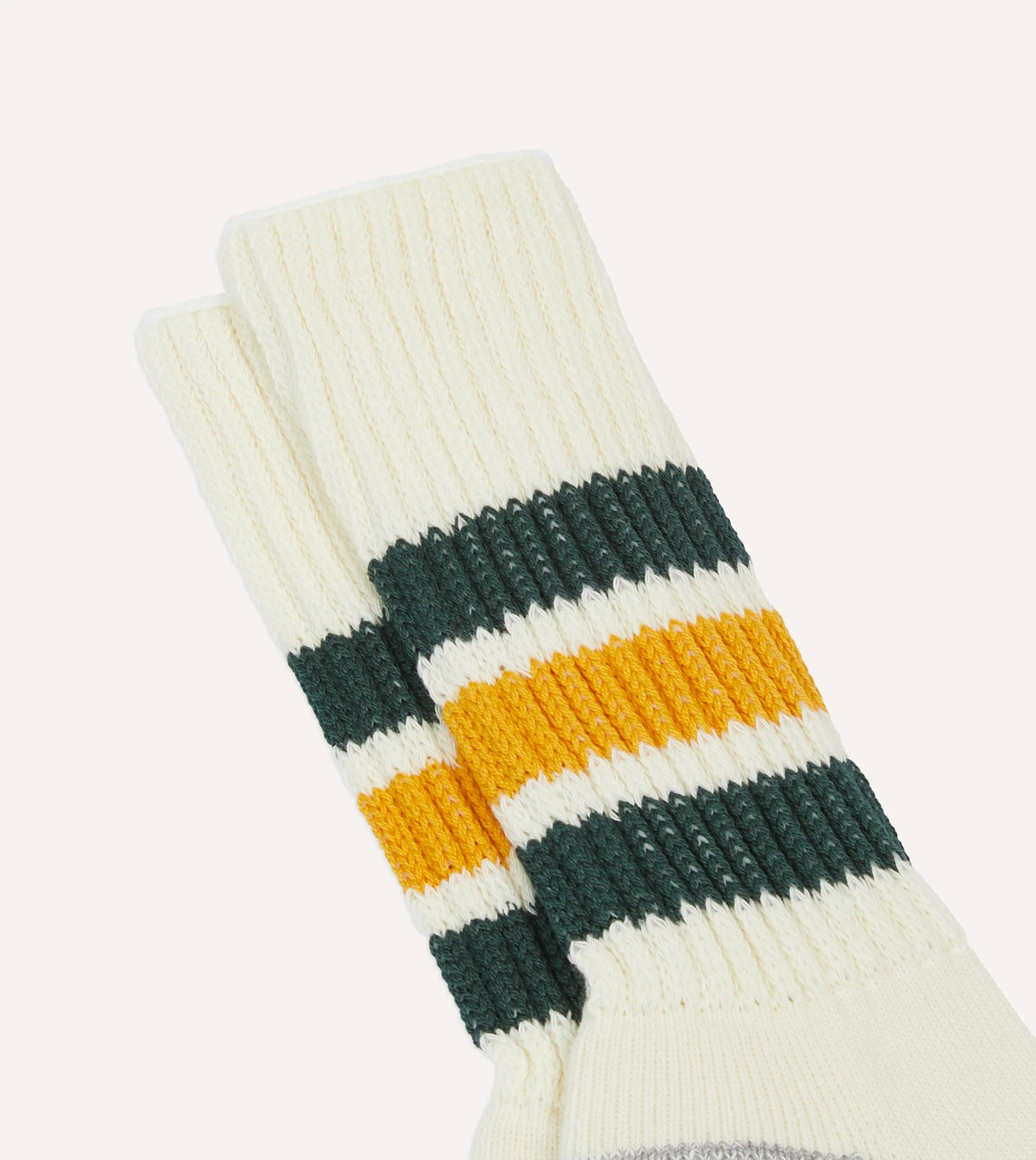 RoToTo Green and Yellow Cotton Crew Socks sold by Drake's London product image thumbnail 3
