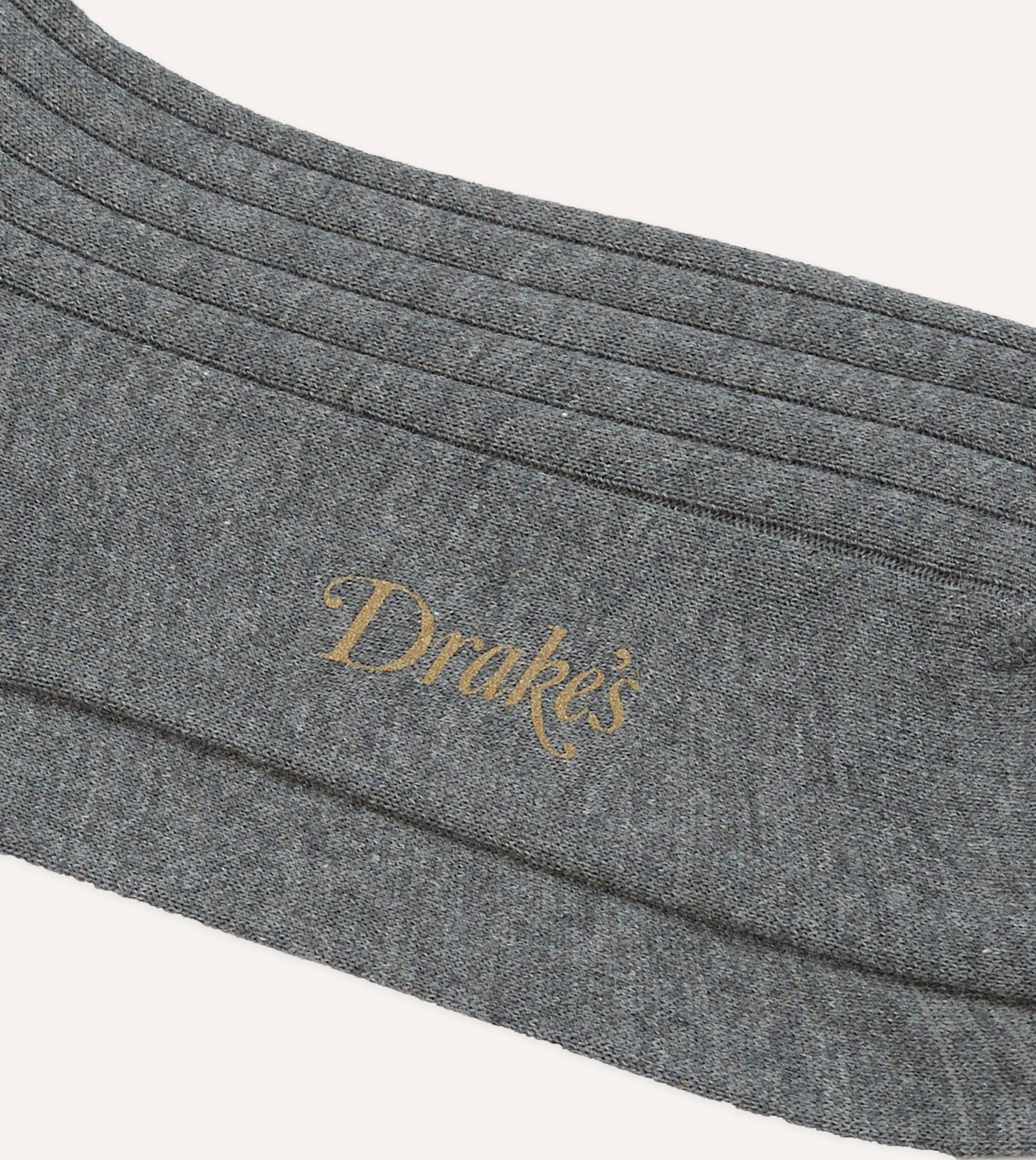 Grey Cotton Mid-Calf Socks sold by Drake's London product image thumbnail 2