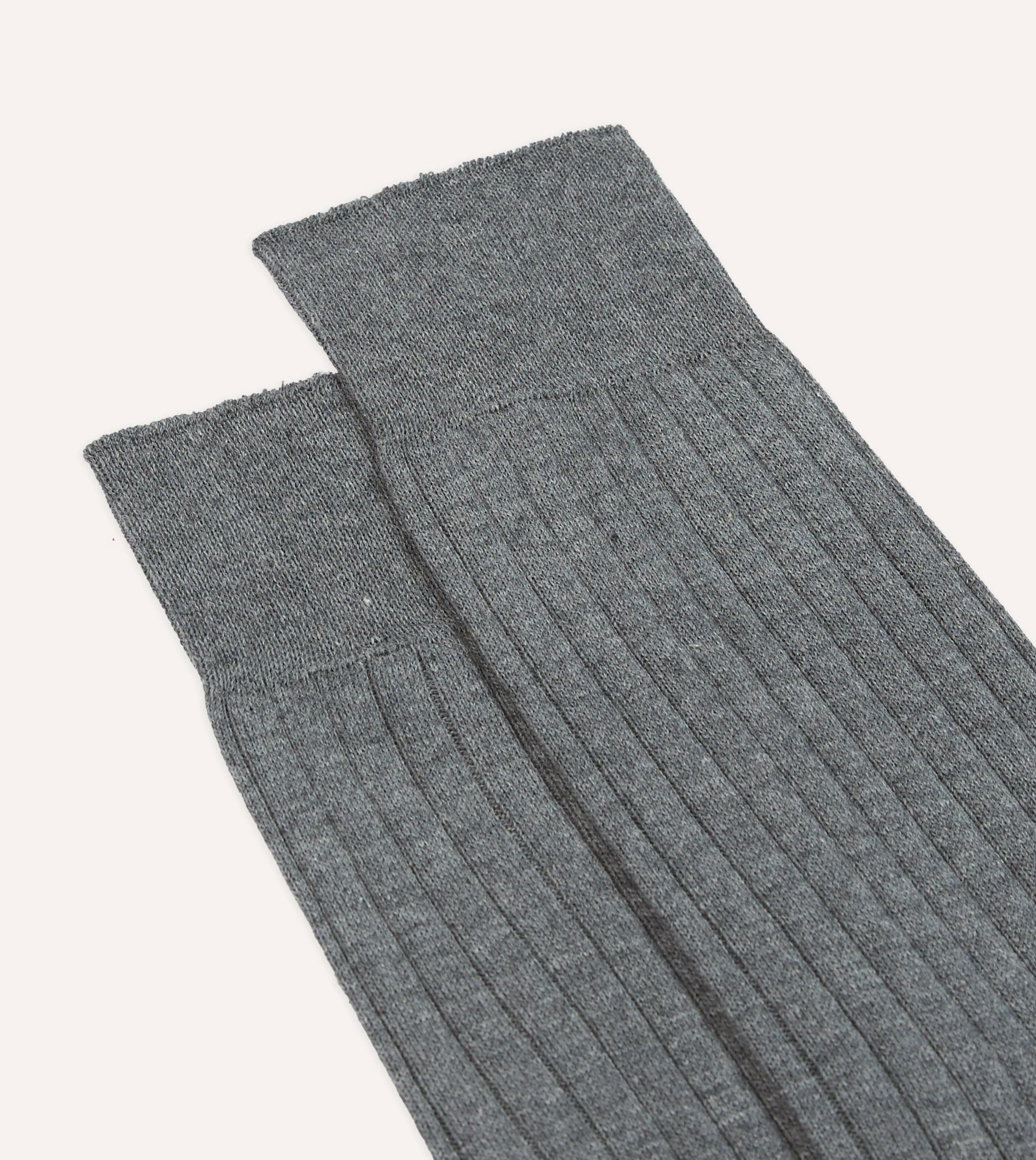 Grey Cotton Mid-Calf Socks sold by Drake's London product image thumbnail 3