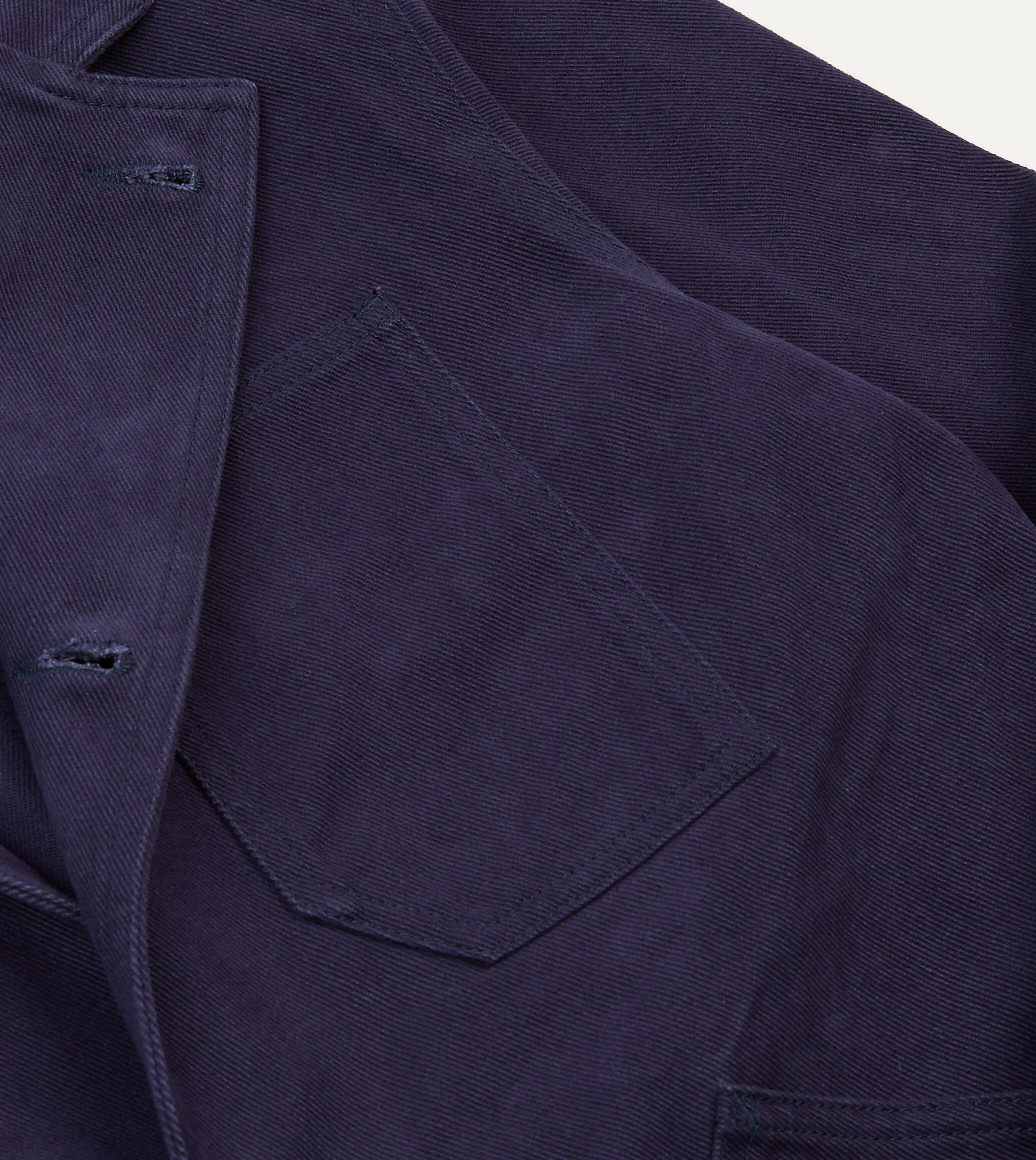 Navy Cotton Canvas Utility Blazer sold by Drake's London product image thumbnail 4