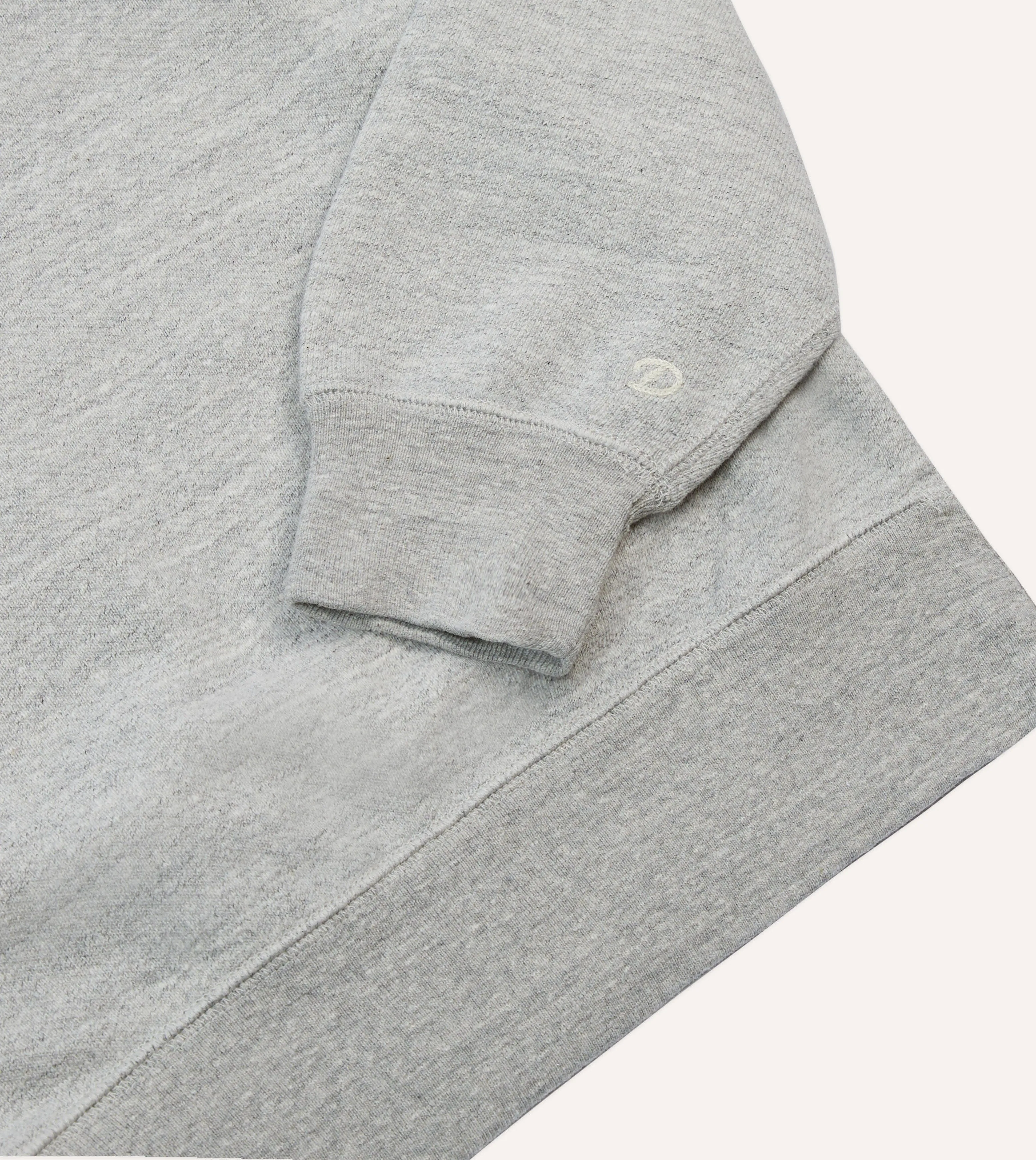 Grey Melange Cotton Sweatshirt sold by Drake's London product image thumbnail 4