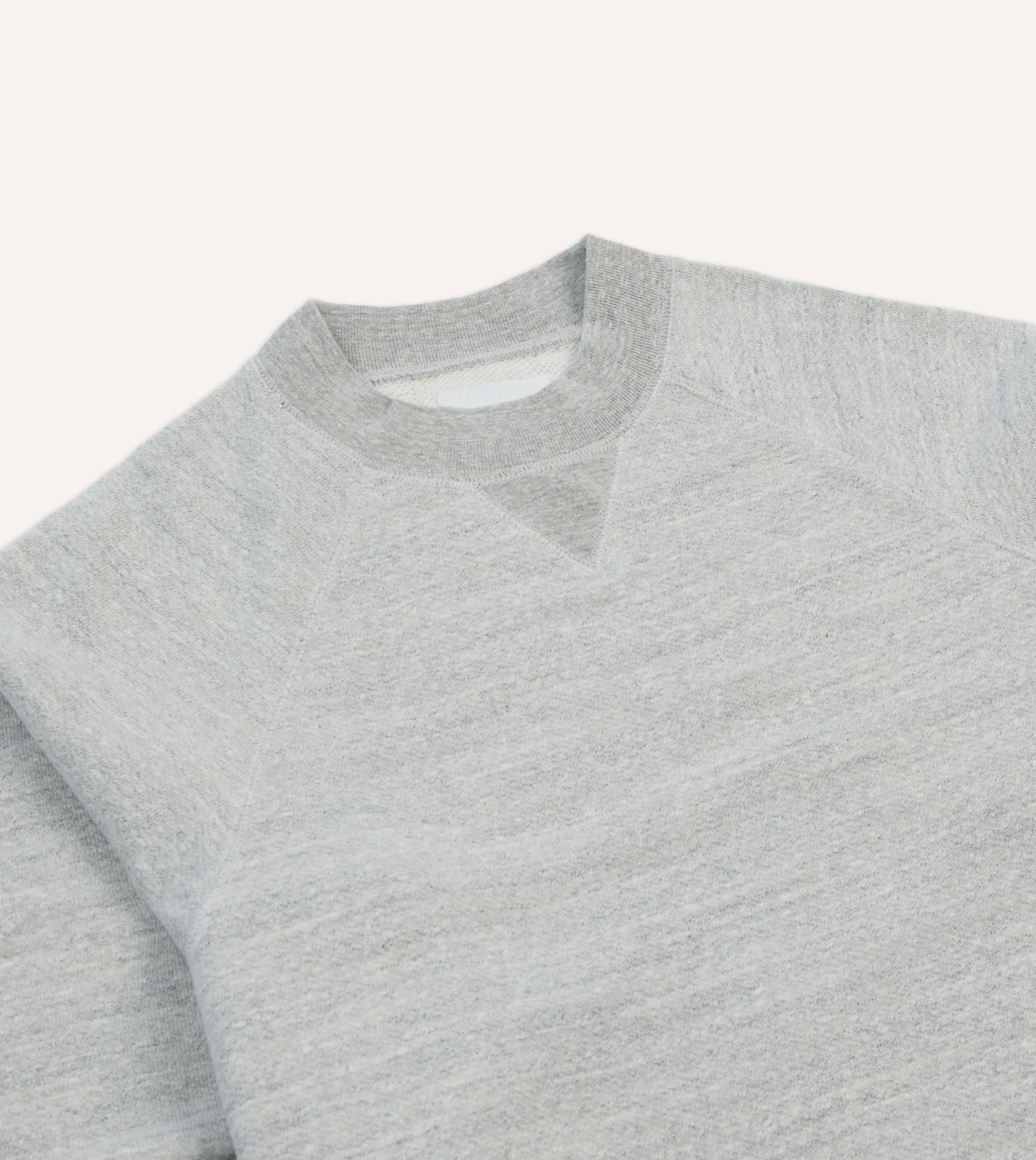 Grey Melange Cotton Sweatshirt sold by Drake's London product image thumbnail 3