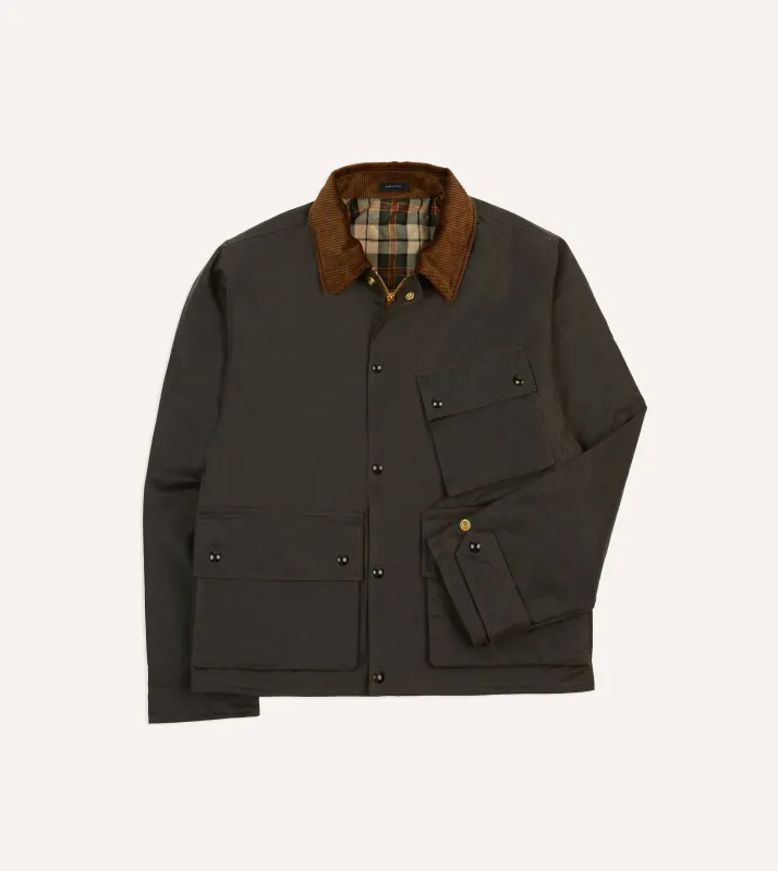 Brown Waxed Cotton Wader Jacket sold by Drake's London