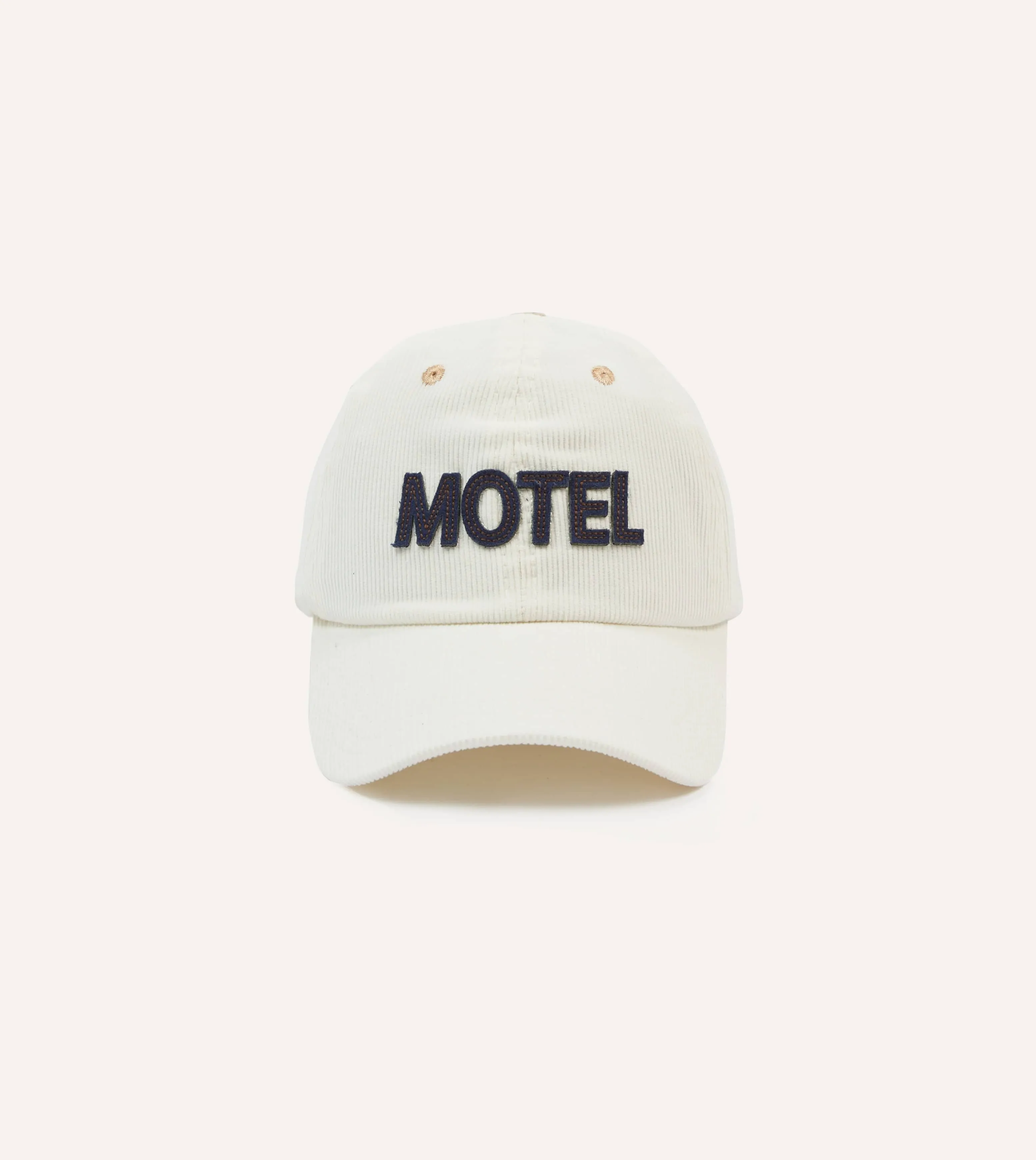 Ecru Motel Cotton Corduroy Baseball Cap sold by Drake's London