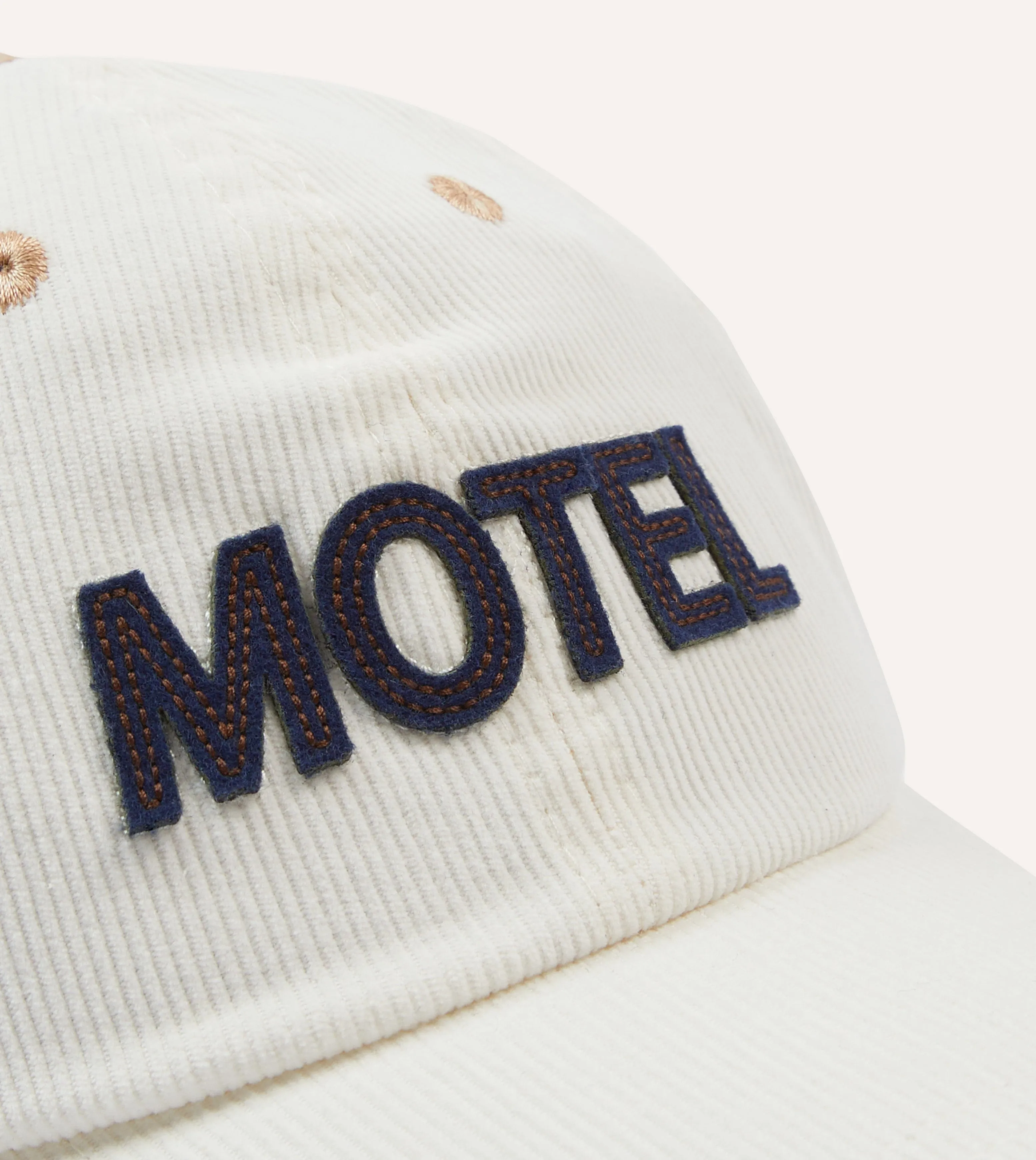 Ecru Motel Cotton Corduroy Baseball Cap sold by Drake's London product image thumbnail 3
